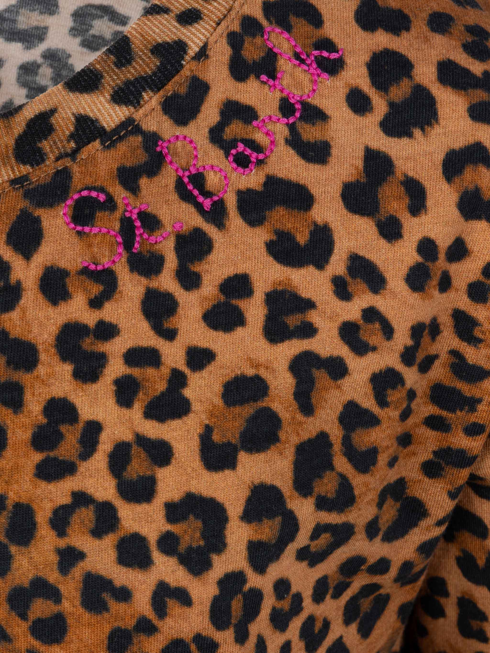 Abito Abbey in cotone con frange e stampa animalier - Image 3