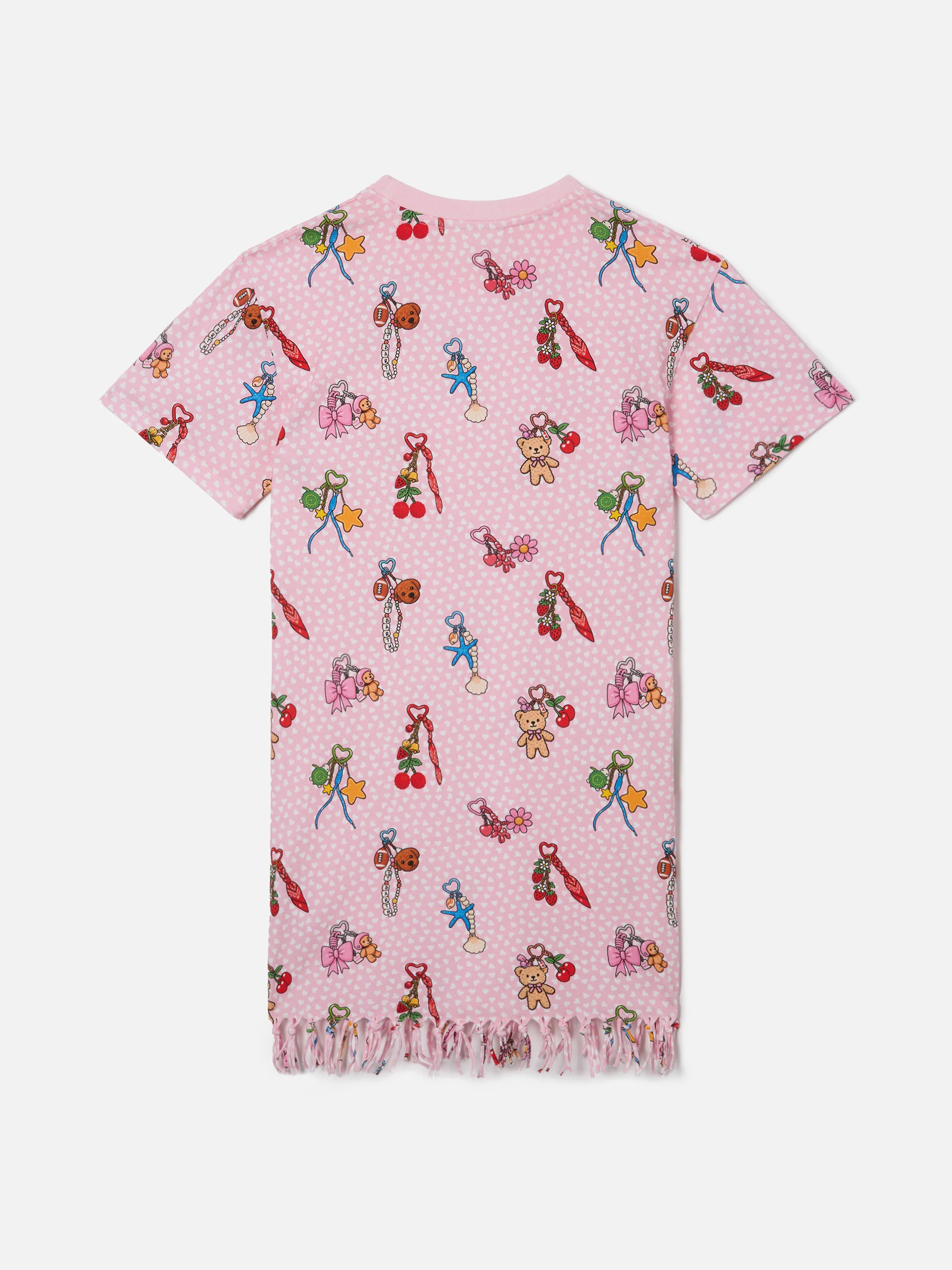 Abito Abbey in cotone organico con stampa cuori e charms all-over - Image 3