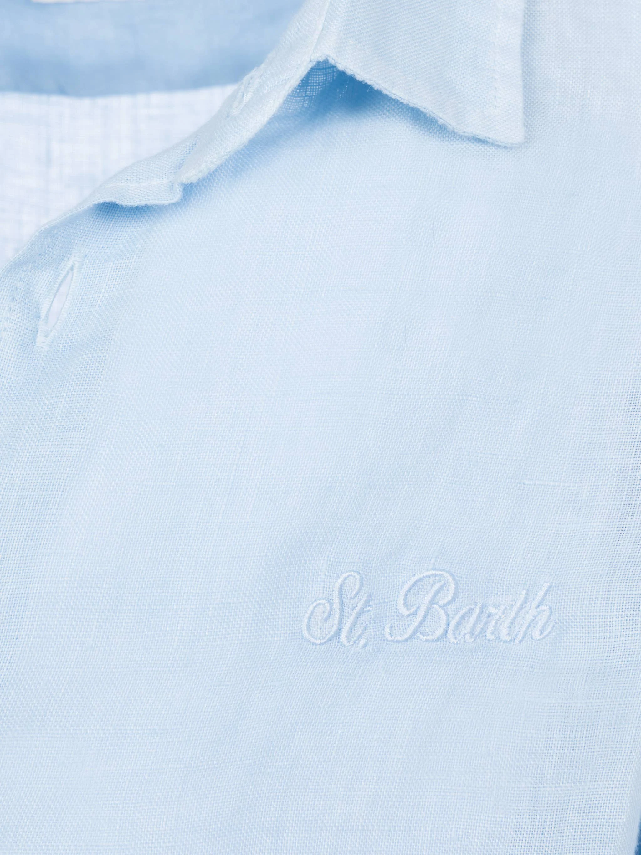 Camicia Agnes in lino azzurro - Image 3