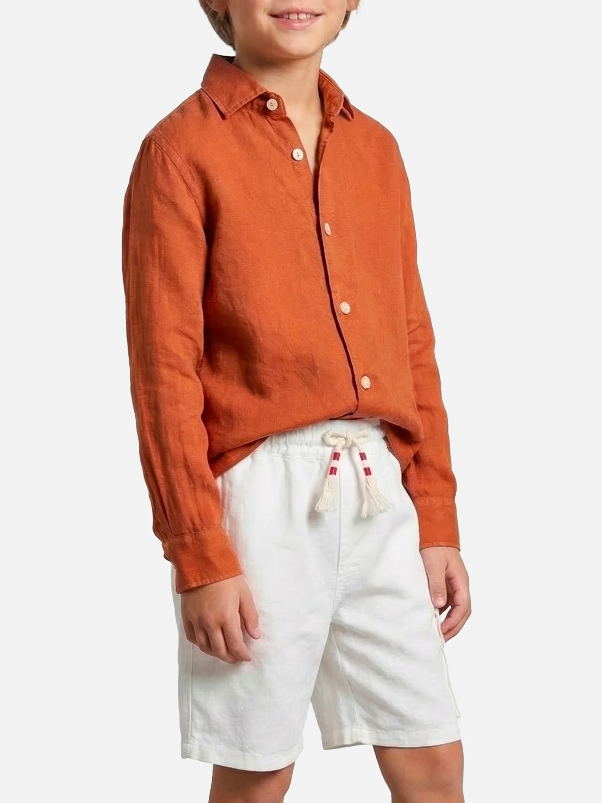 Camicia Agnes in lino arancio - Image 2