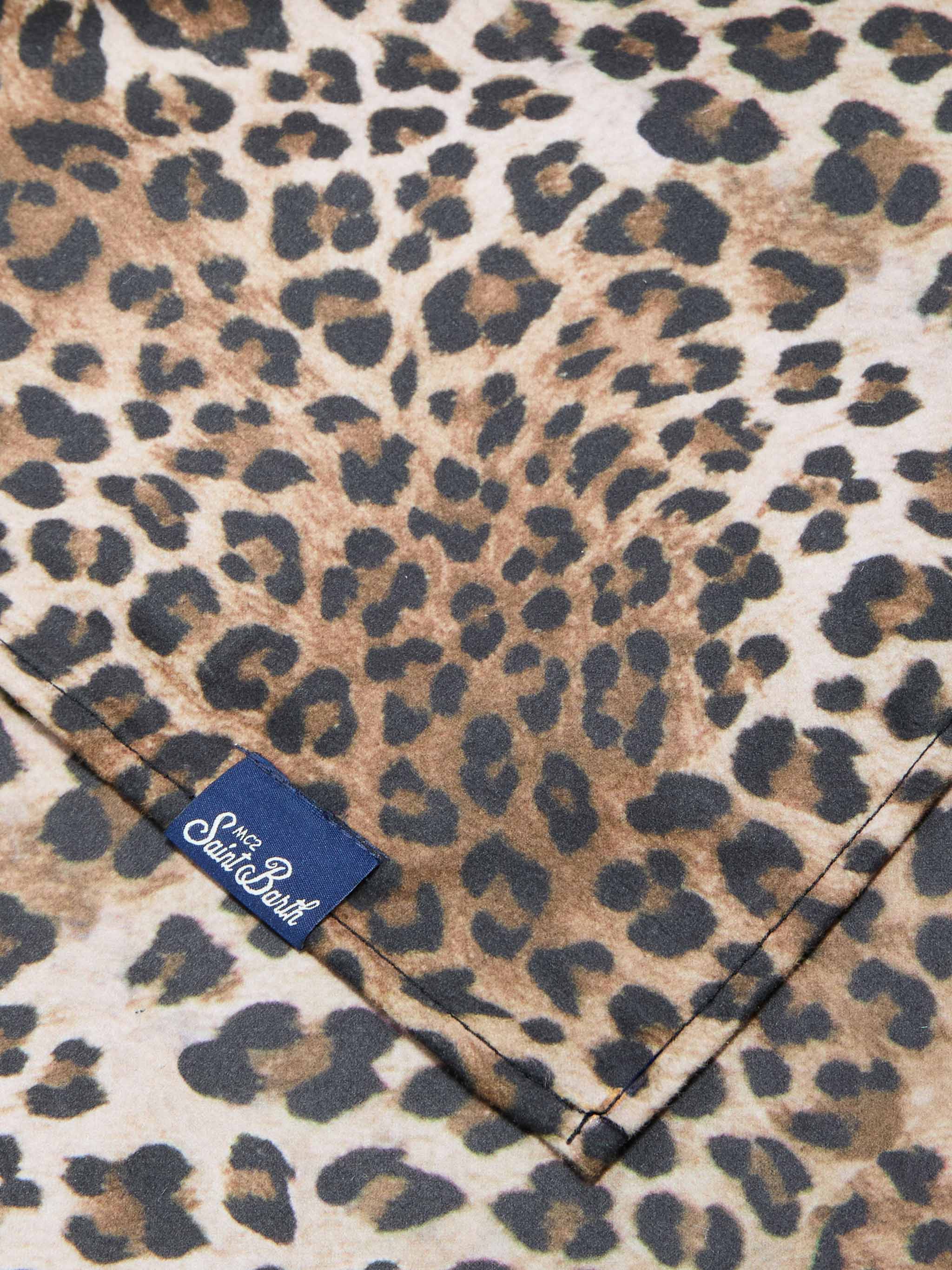 Telo mare Aidan con stampa leopardata e logo - Image 2