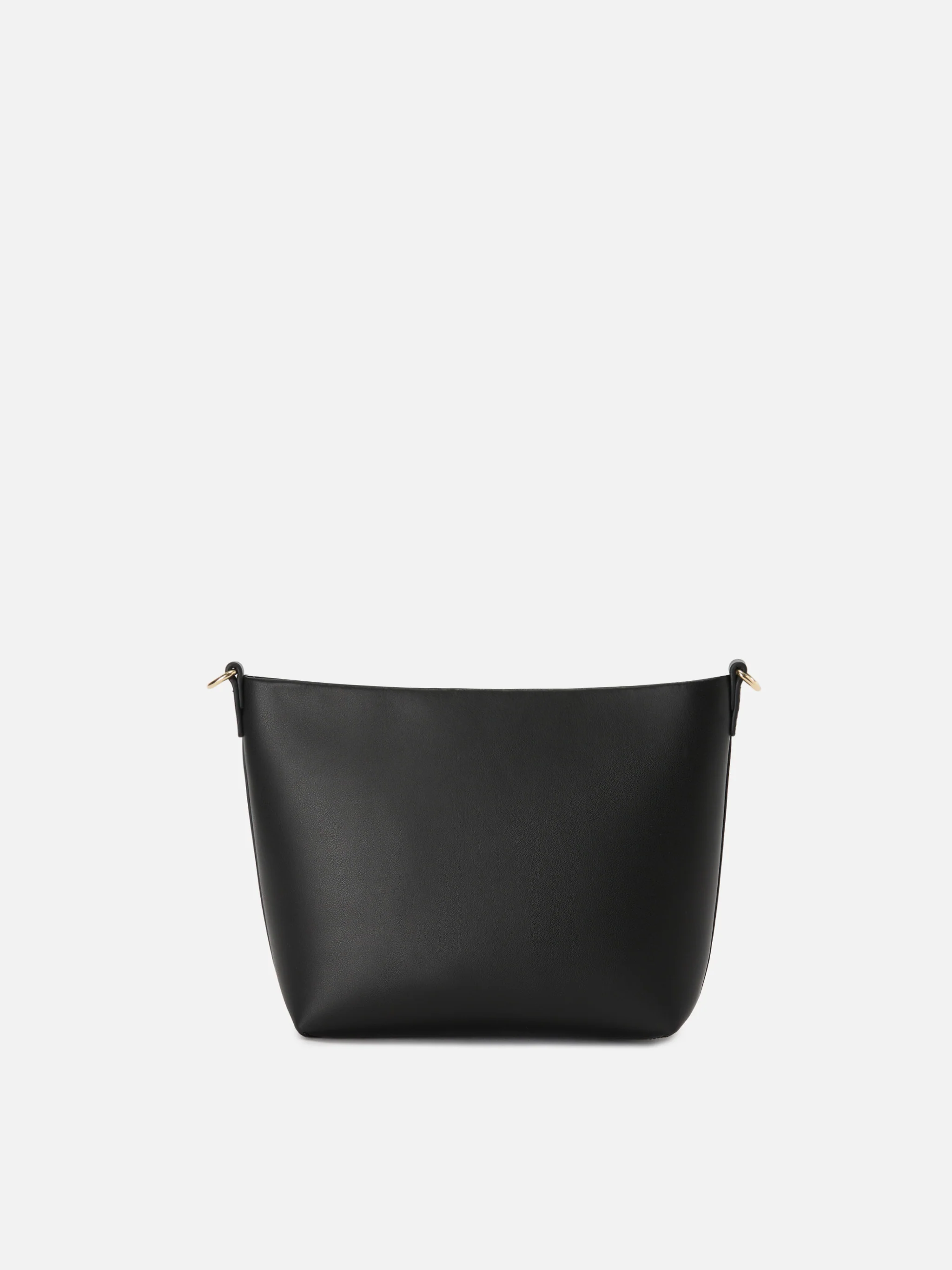 Borsa Aline in pelle liscia nera con placchetta logo - Image 3