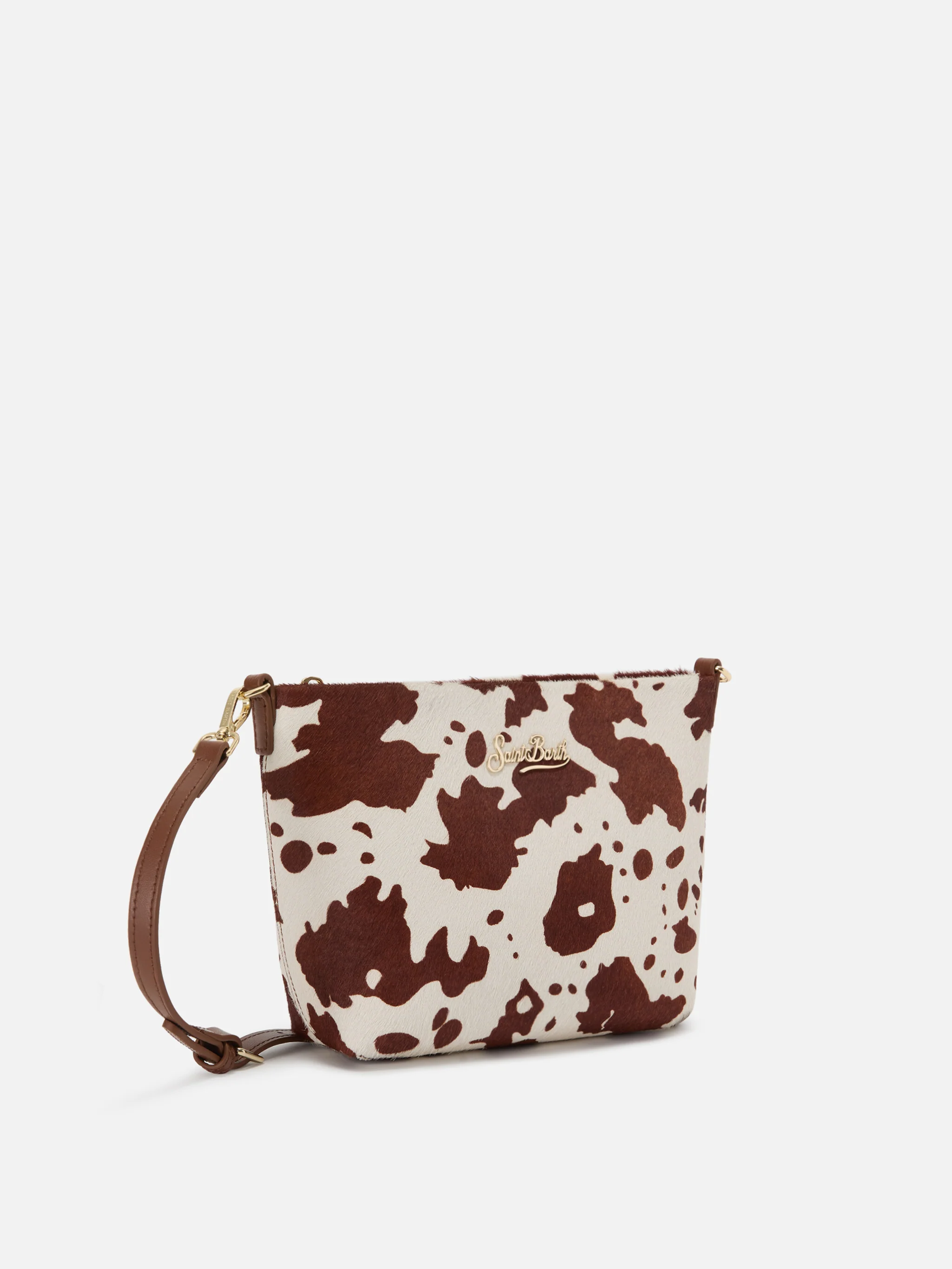 Borsa Aline in cavallino muccato con placchetta logo - Image 2