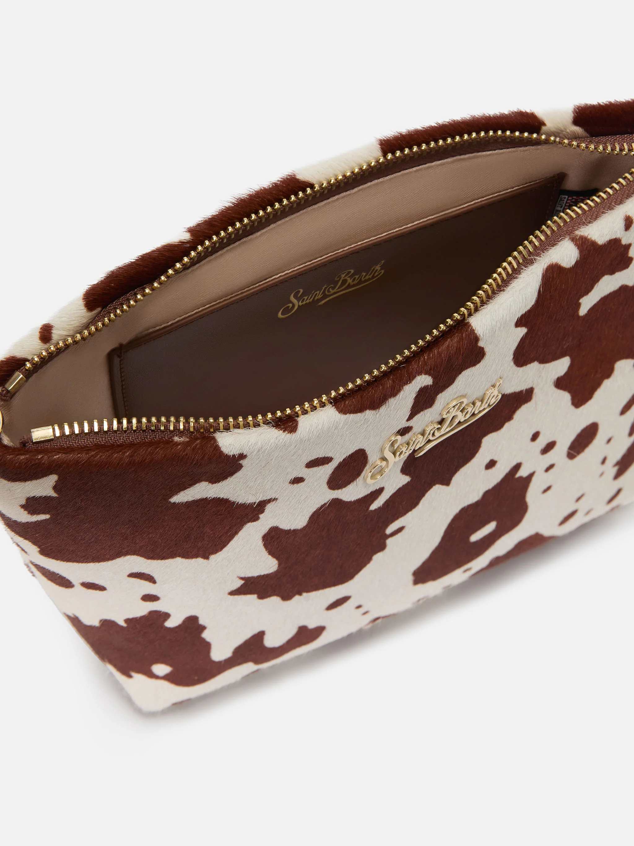 Borsa Aline in cavallino muccato con placchetta logo - Image 4