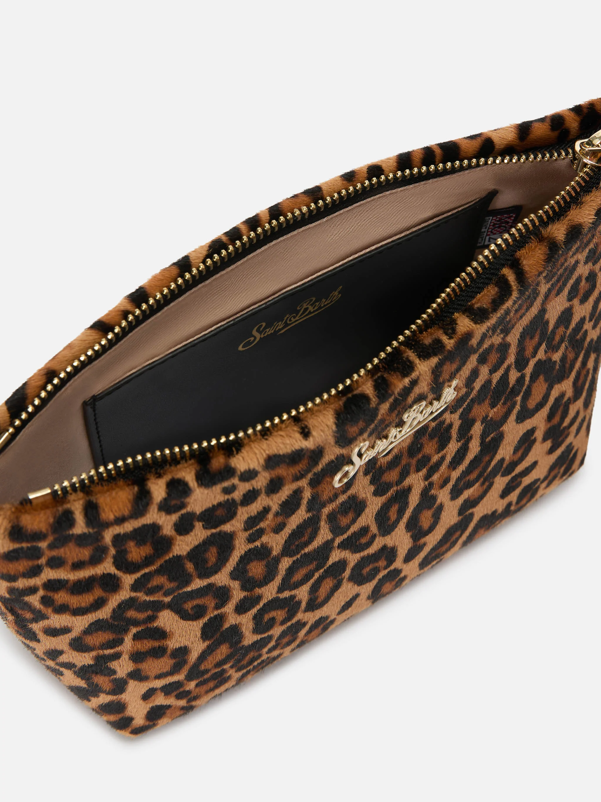 Borsa Aline in cavallino leopardato con placchetta logo - Image 4
