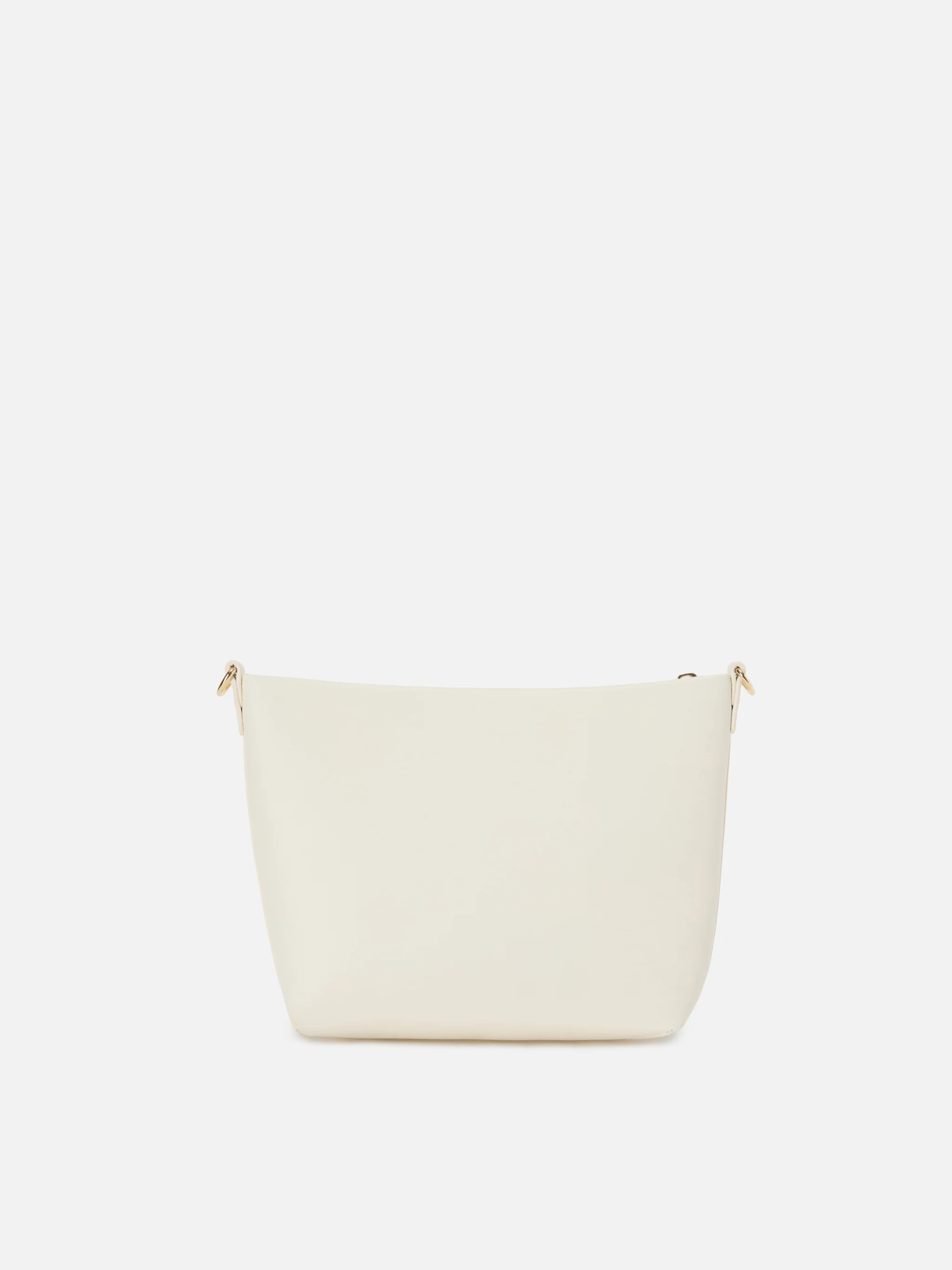 Borsa Aline in pelle liscia bianca con placchetta logo - Image 3