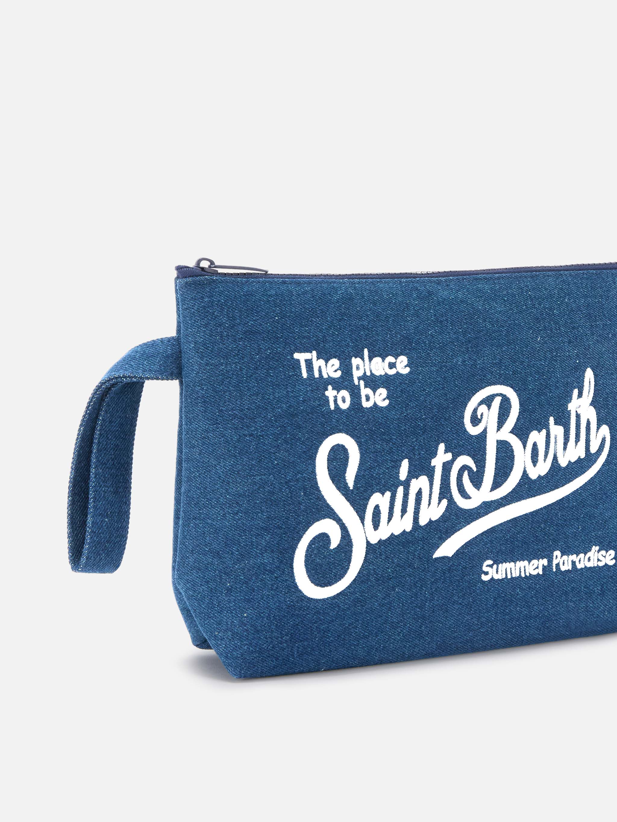 Pochette Aline in effetto denim blu scuro - Image 3