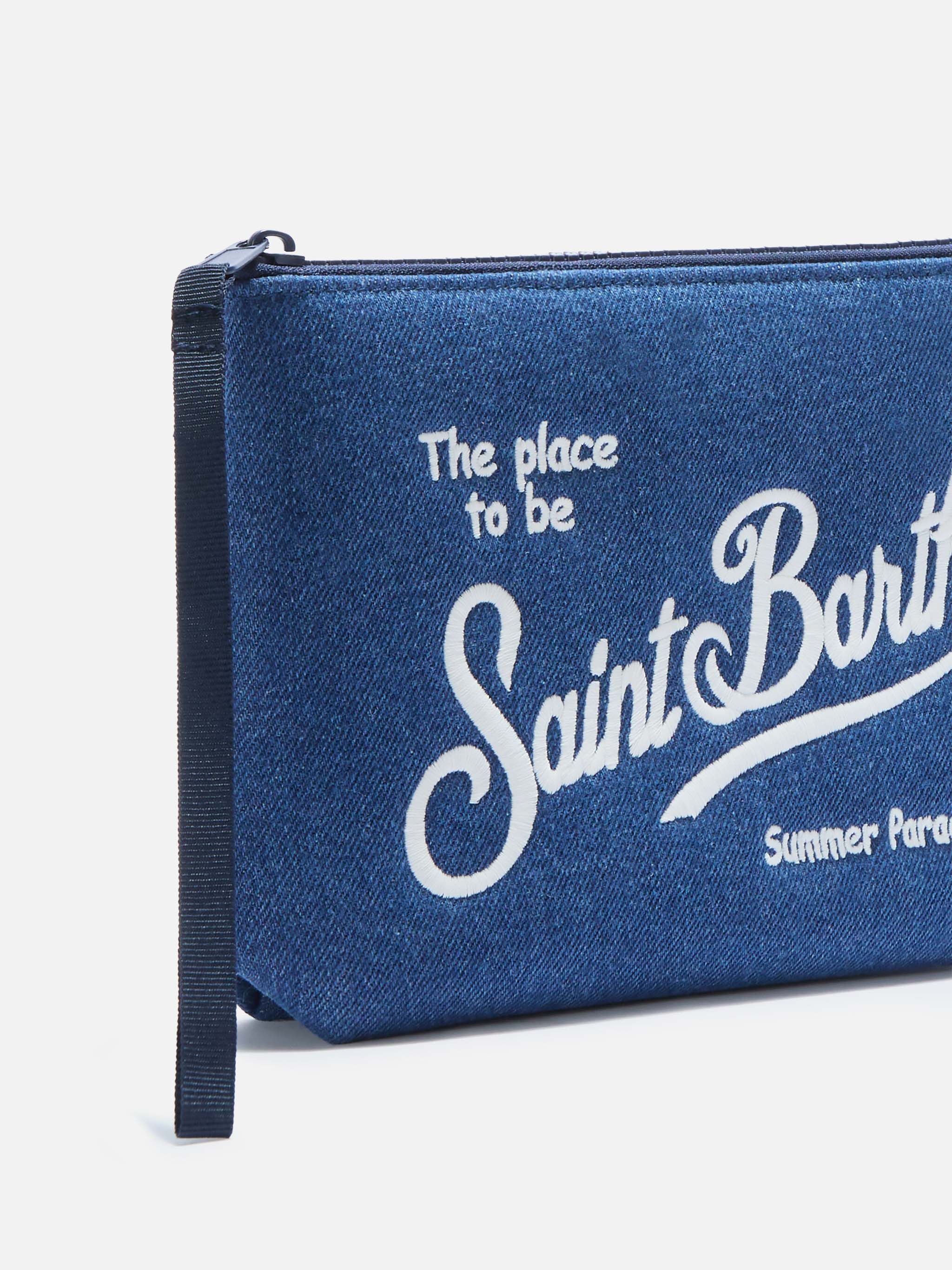 Pochette Aline in effetto denim blu scuro - Image 2