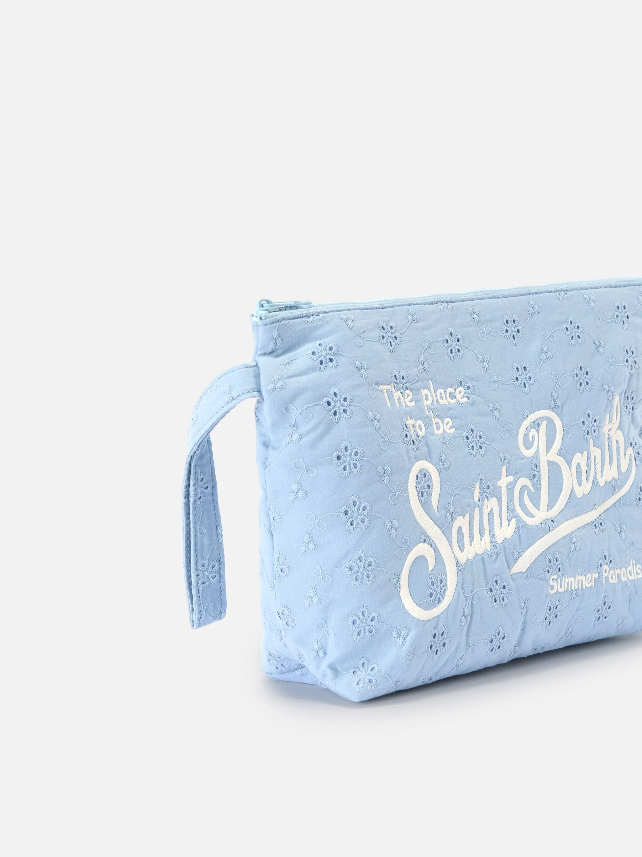 Pochette Aline in cotone sangallo azzurro - Image 3