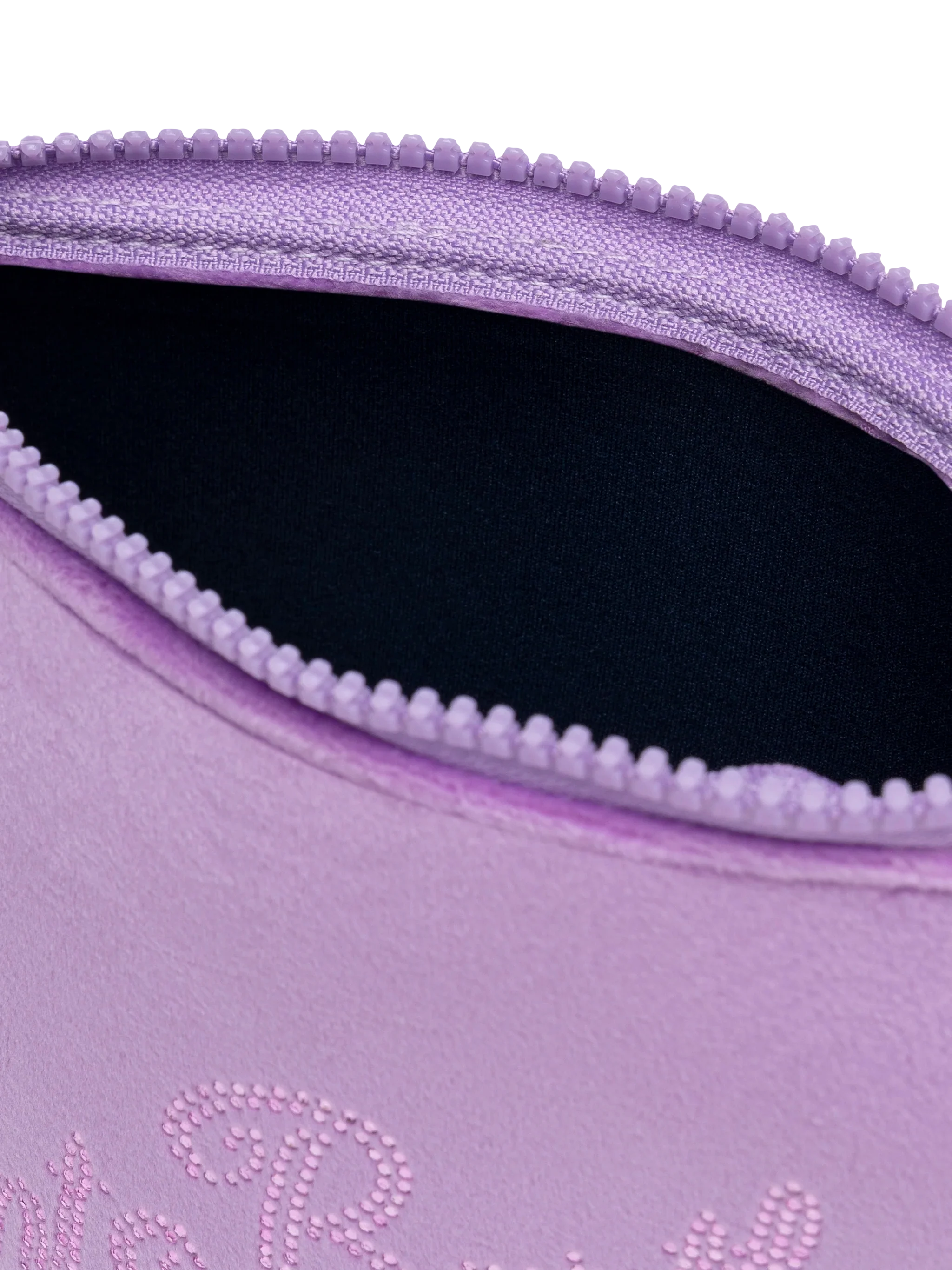 Pochette Aline in velluto lilla con logo Saint Barth in strass - Image 3