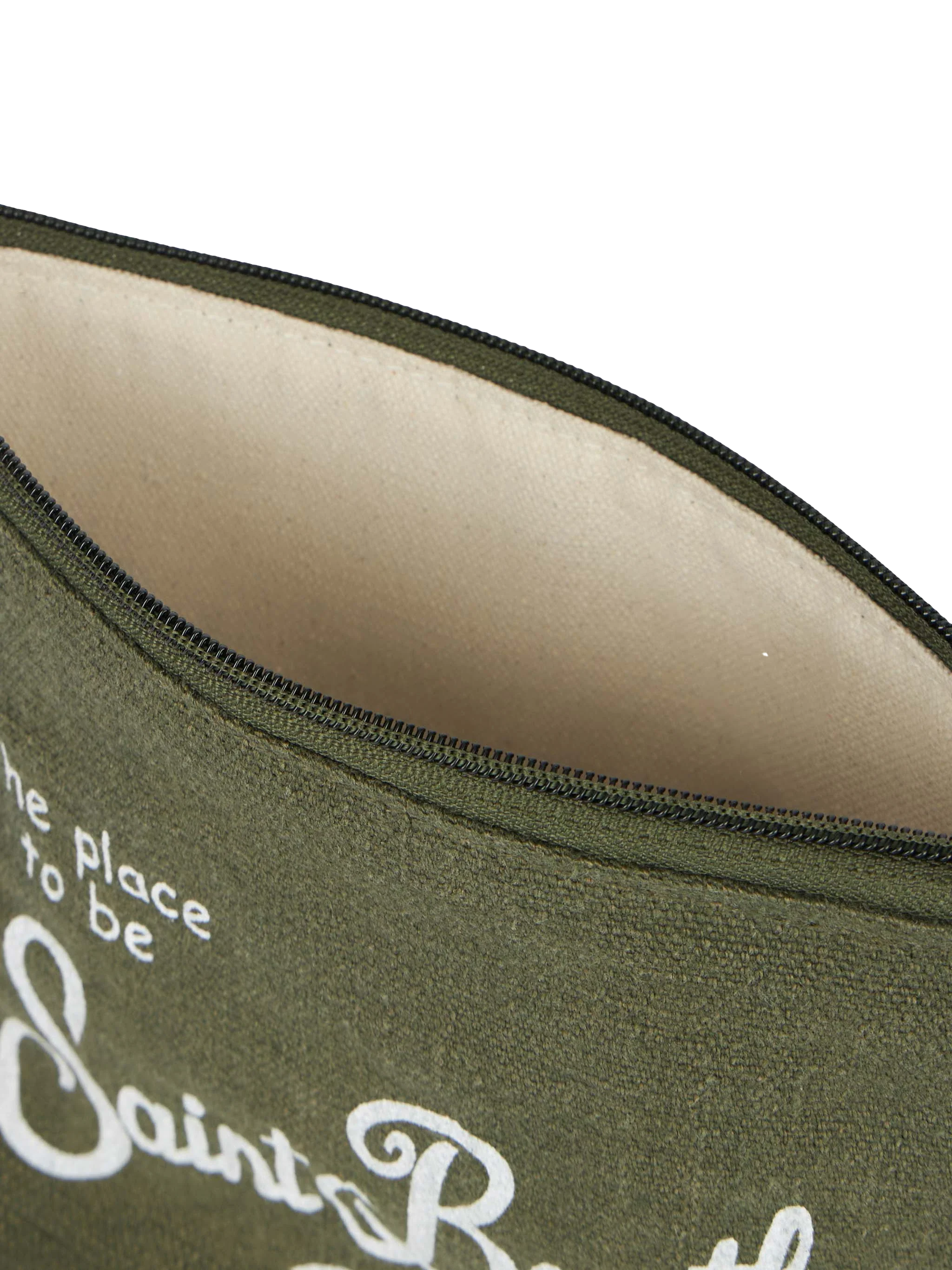 Pochette Aline in lino verde militare - Image 4