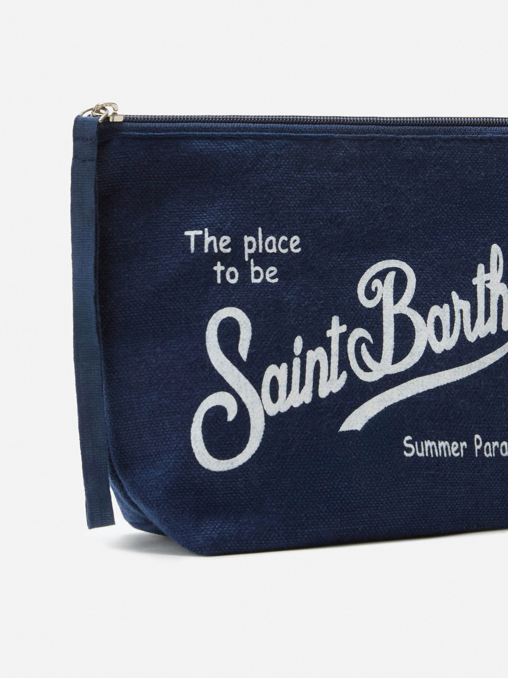 Pochette Aline in lino blu navy - Image 2