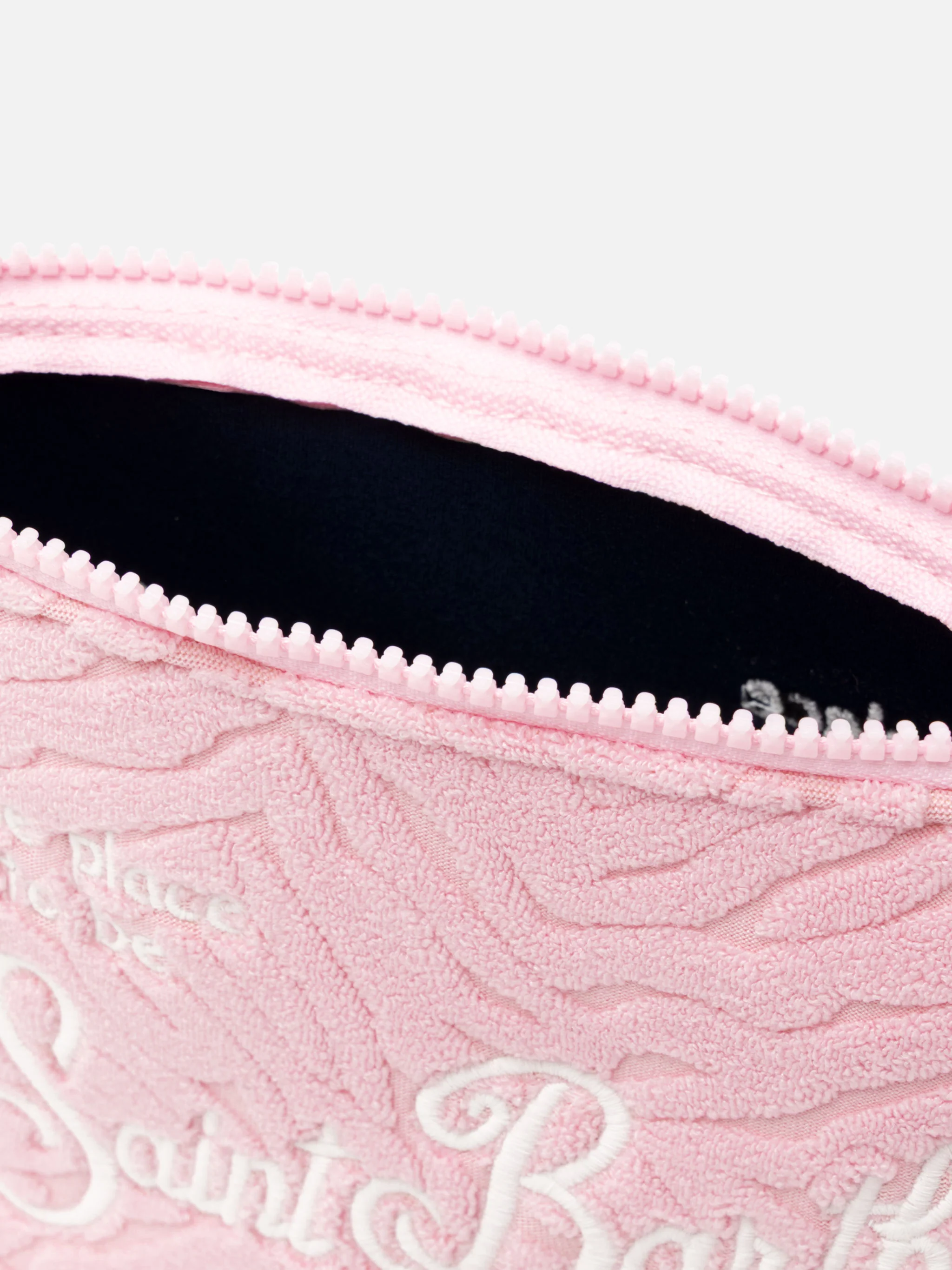 Pochette Aline in spugna rosa con motivo zebra embossed - Image 4