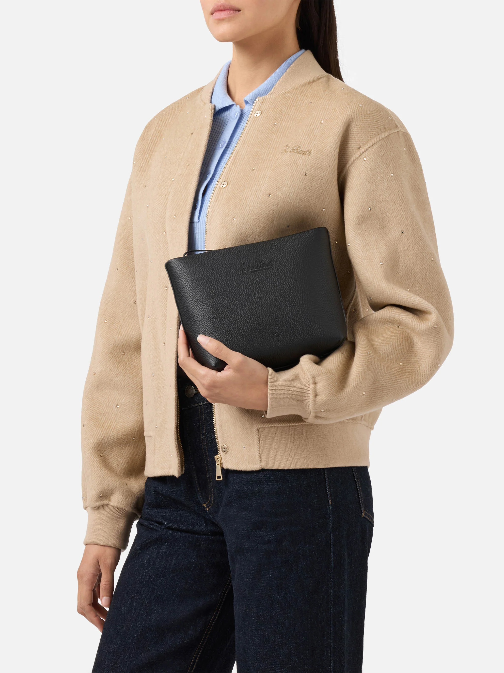 Pochette Aline Pouch in pelle nera - Image 2