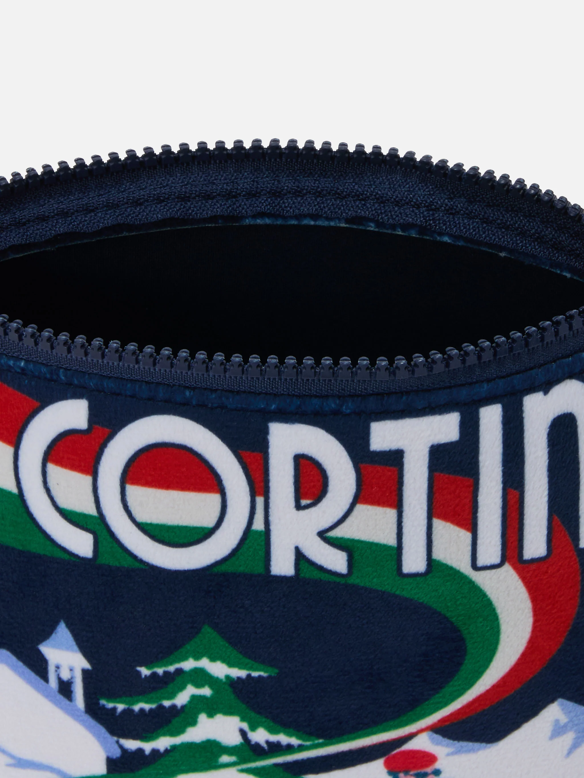 Pochette Aline effetto lana con stampa sciatori Cortina - Image 4