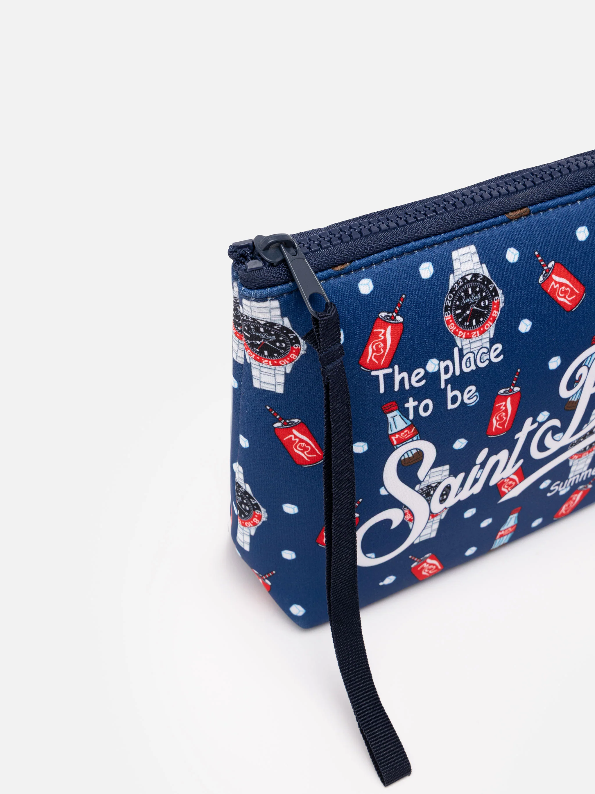 Pochette Aline in scuba con stampa orologi e cola - Image 3
