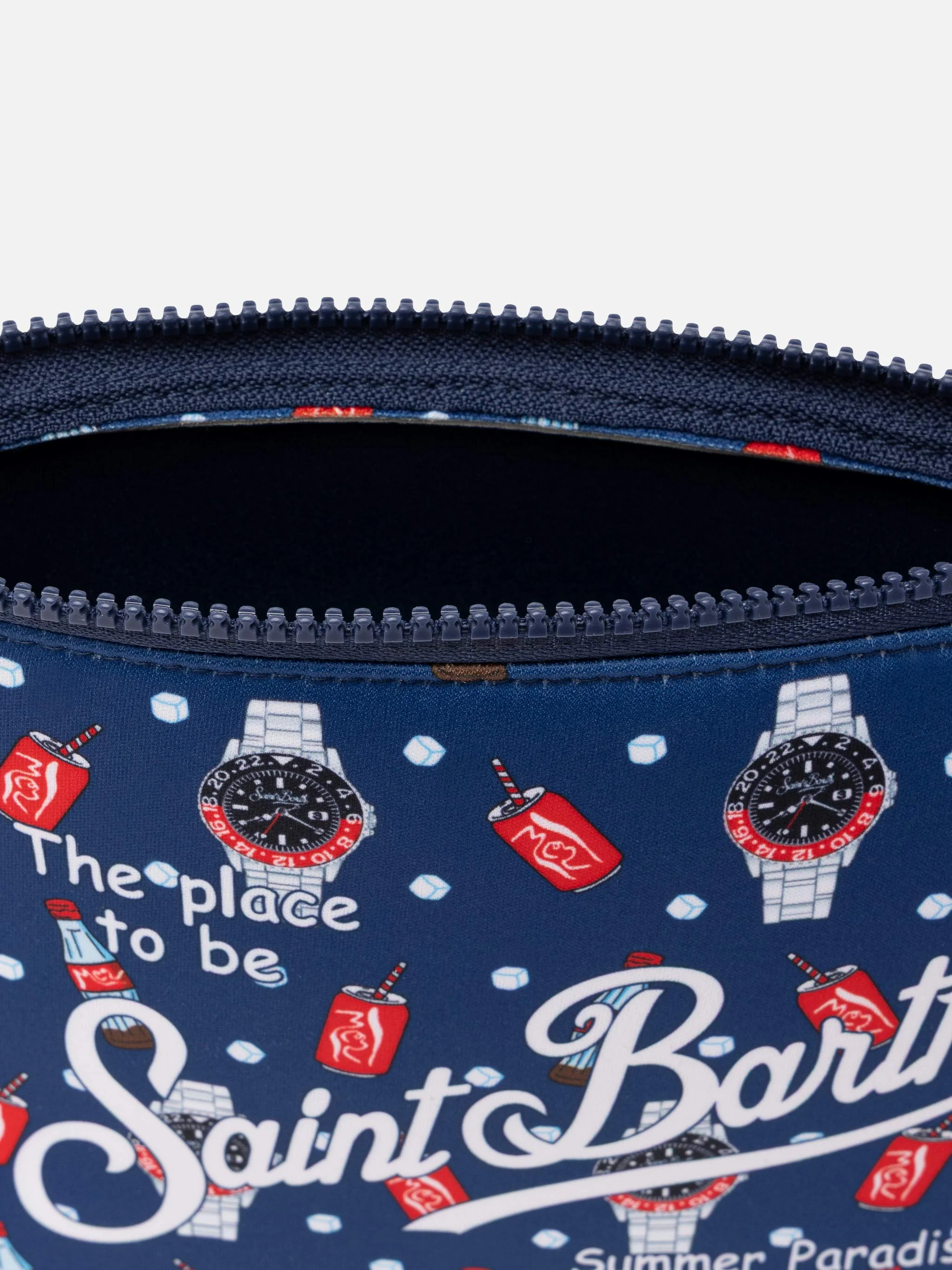 Pochette Aline in scuba con stampa orologi e cola - Image 4