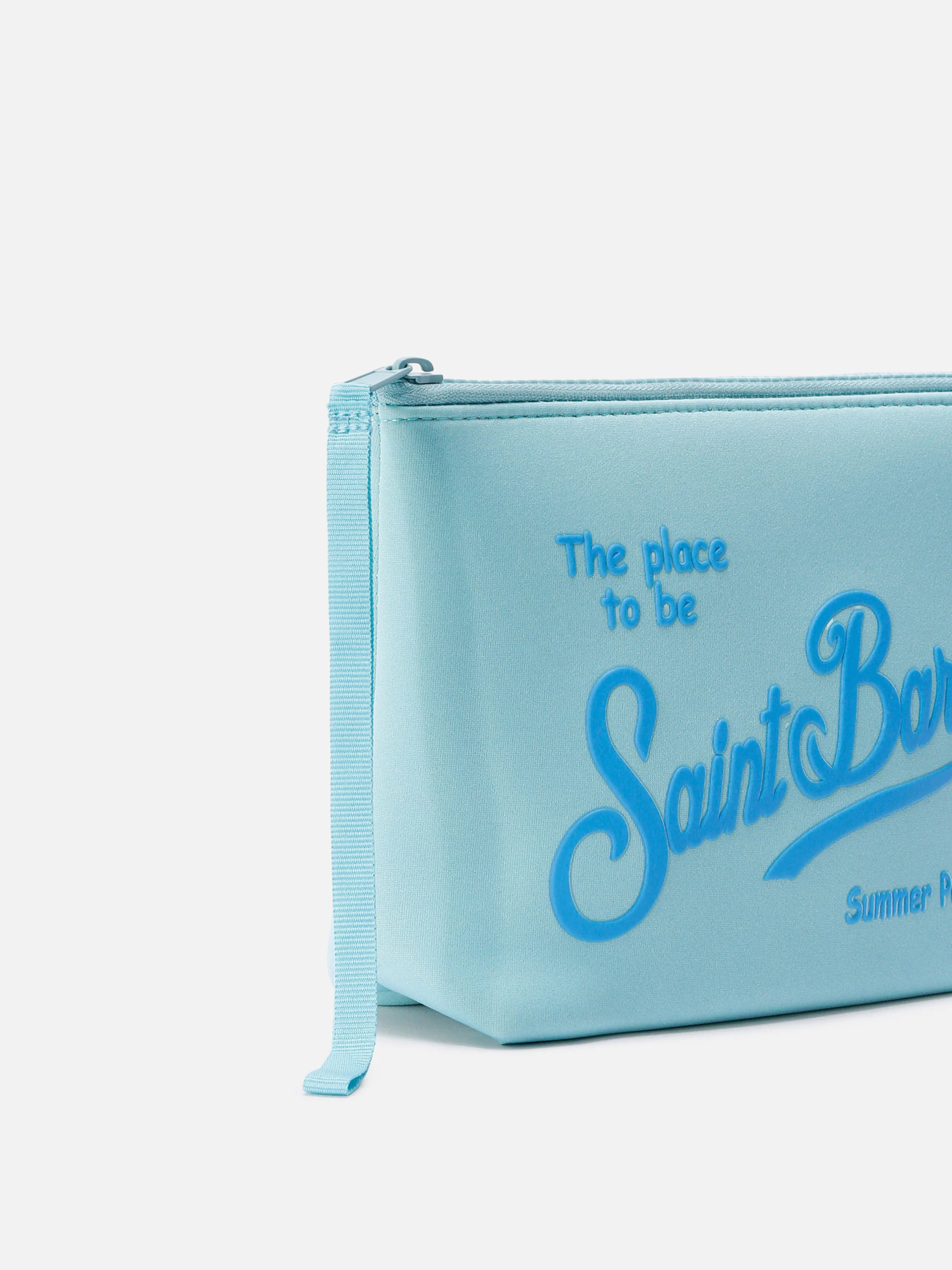 Pochette Aline in scuba azzurra tinta unita - Image 2
