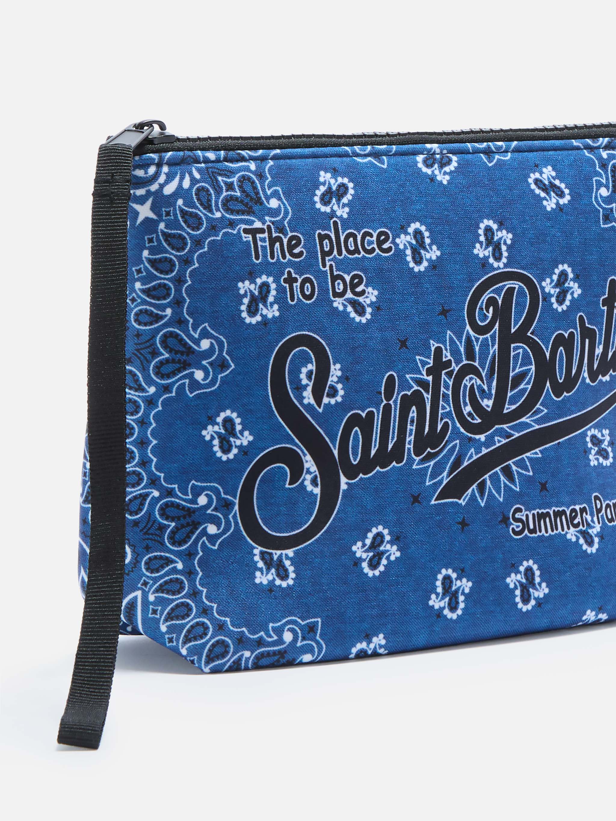 Pochette Aline in scuba con stampa bandana blu - Image 2