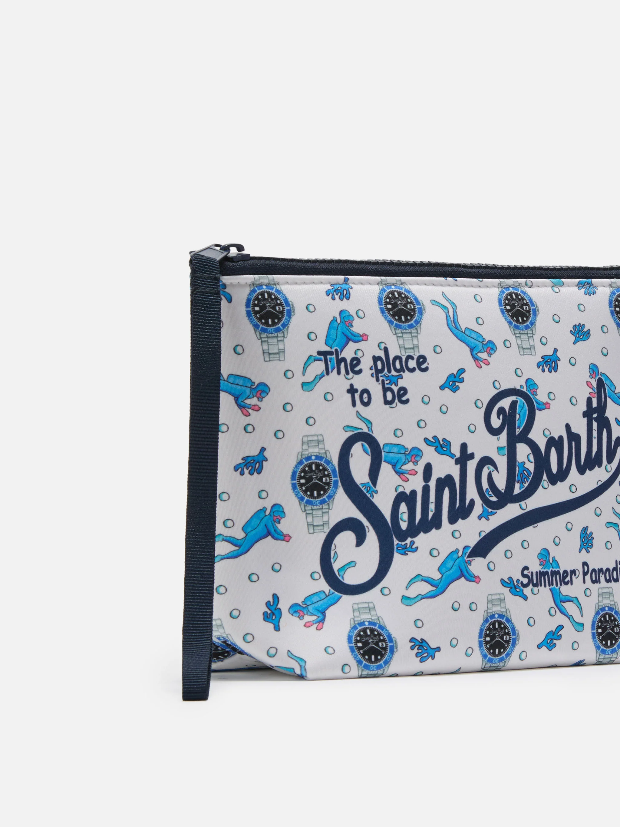 Pochette Aline in scuba con stampa Sub e Orologi - Image 2