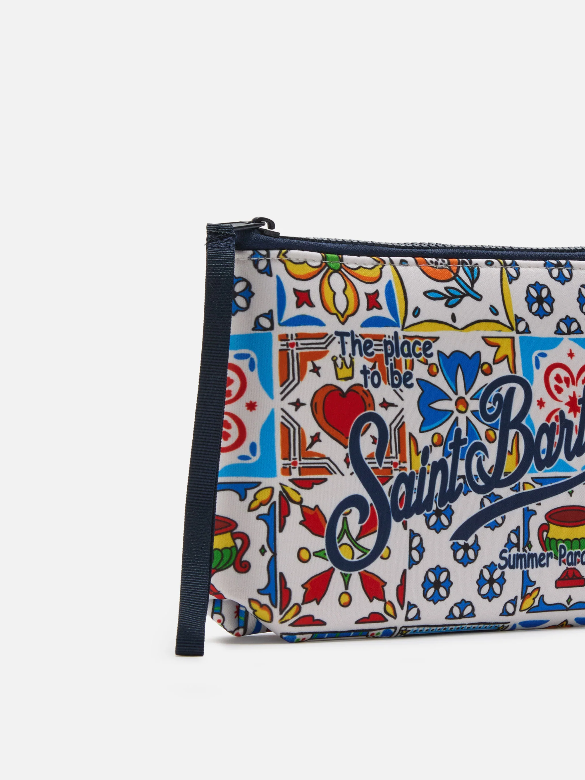 Pochette Aline in scuba con stampa maiolica - Image 2