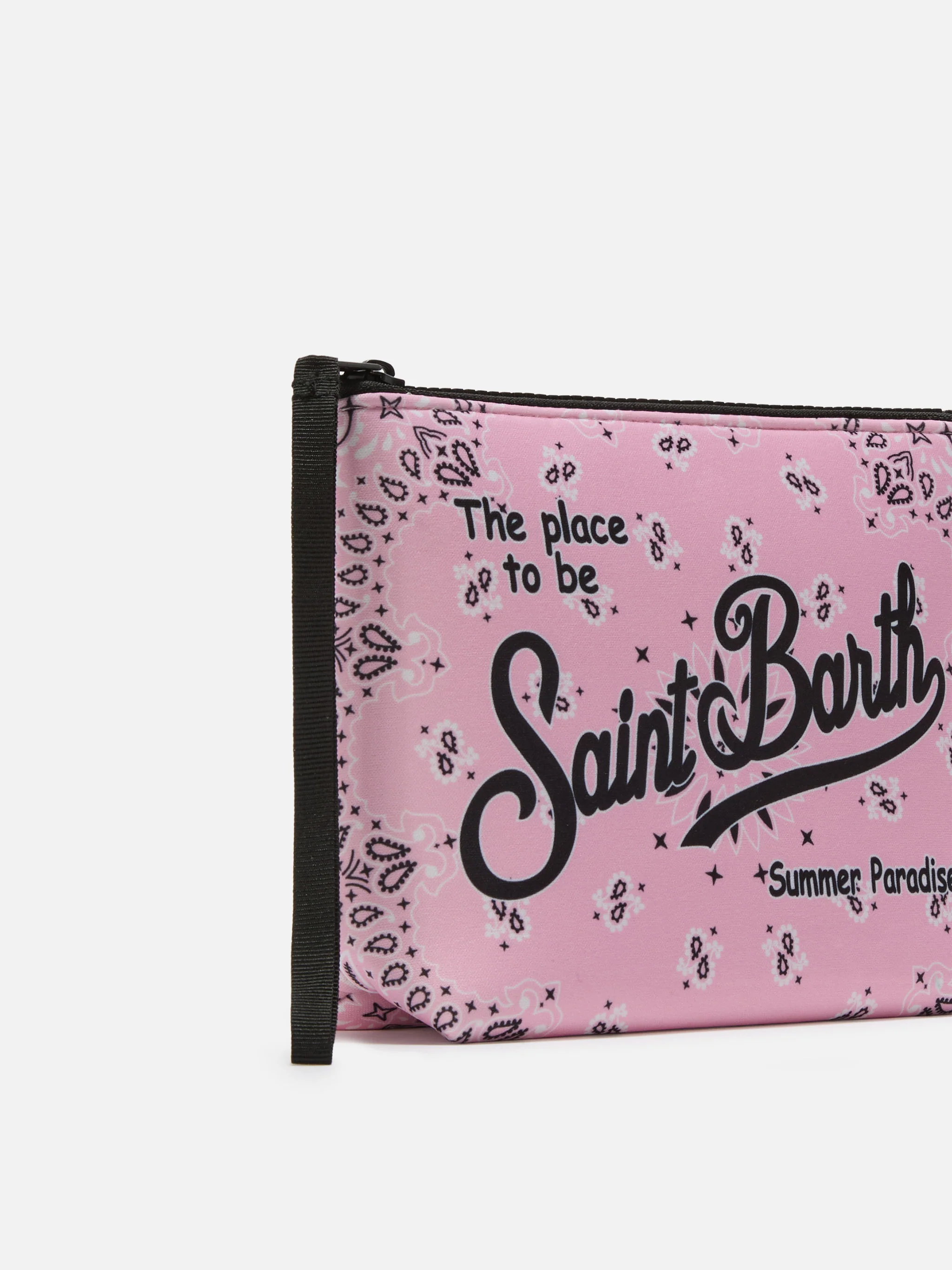 Pochette Aline in scuba con stampa bandana rosa - Image 2