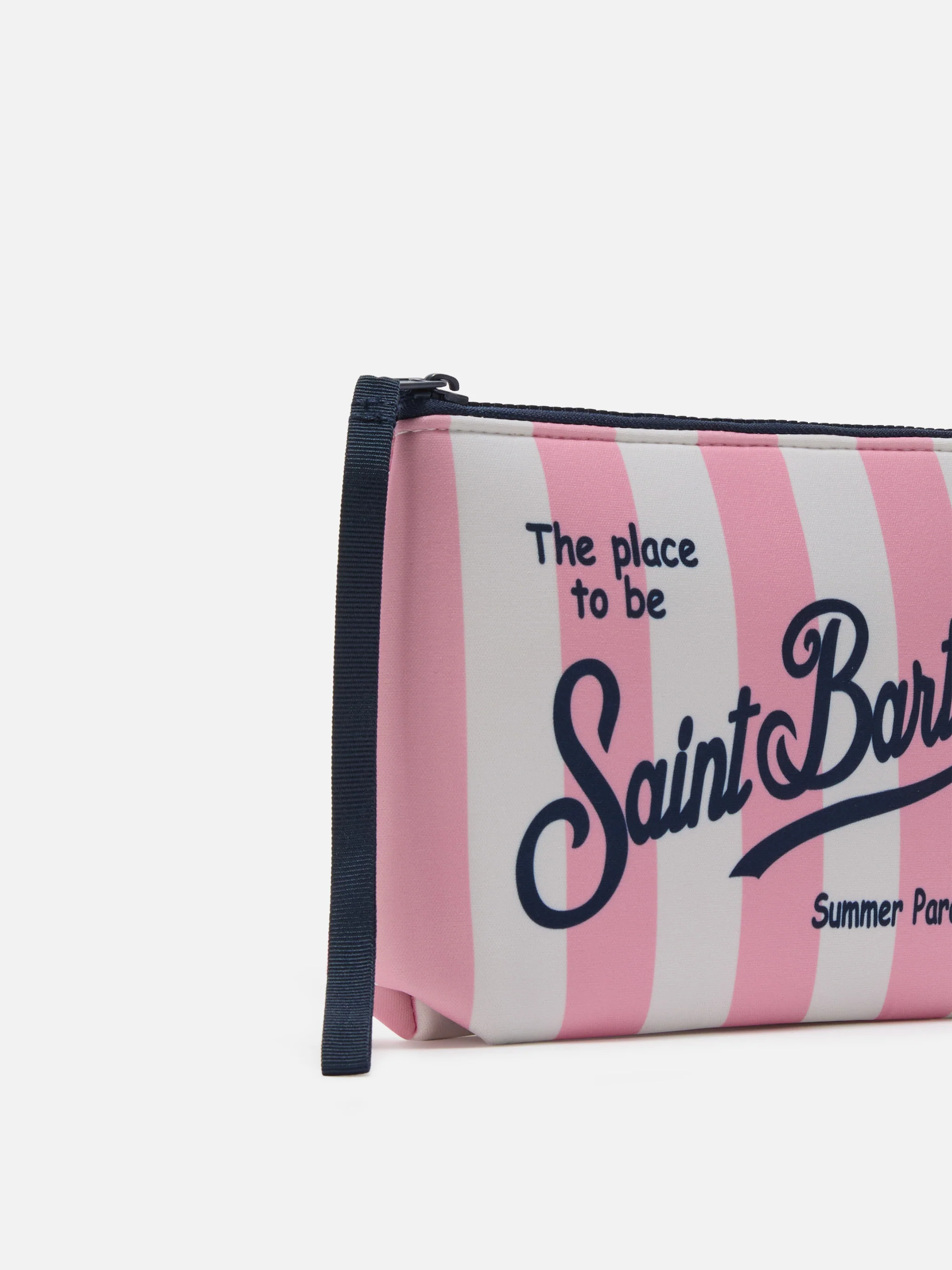 Pochette Aline in scuba a righe rosa - Image 2
