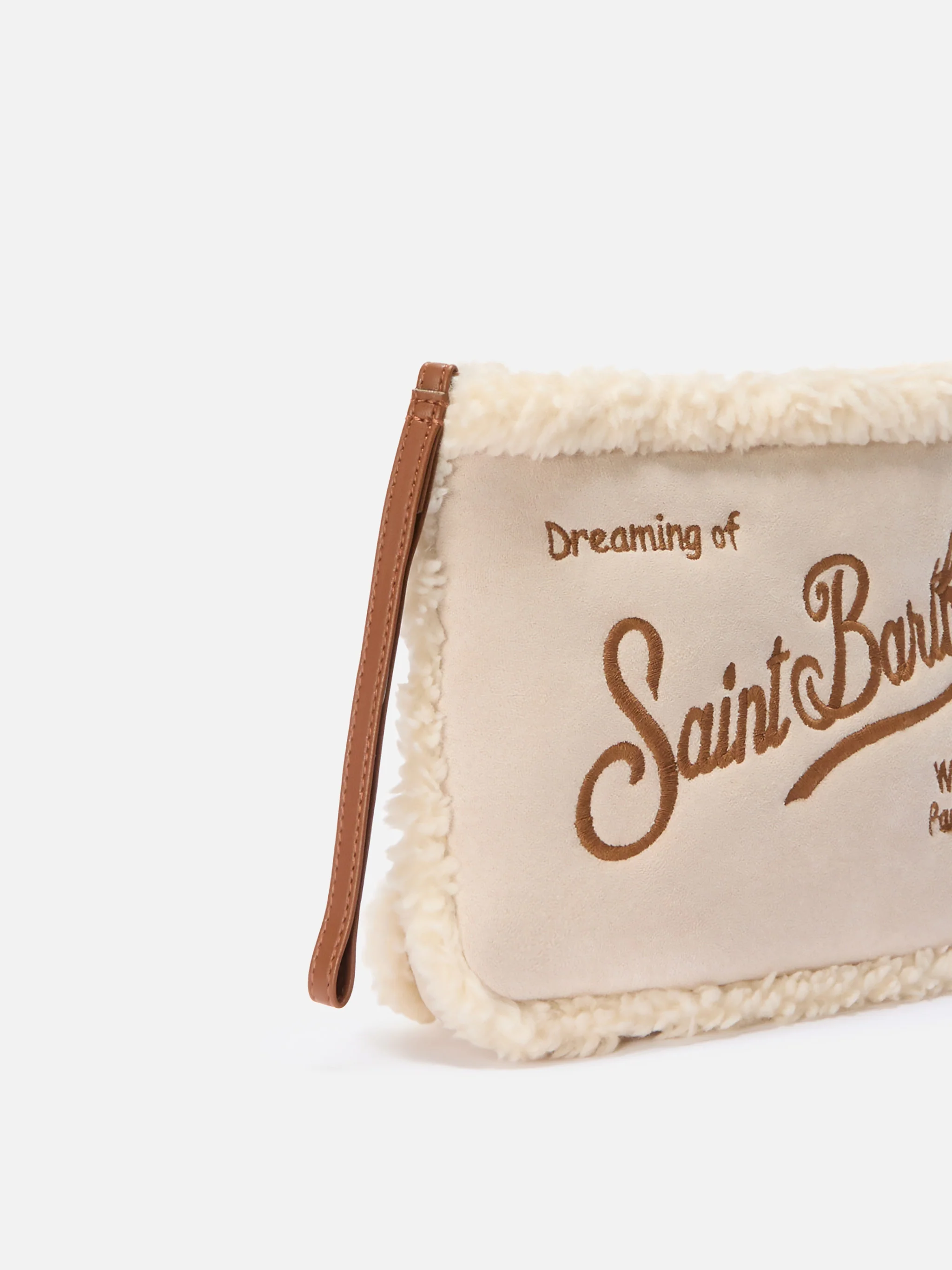 Pochette Aline Shearling in sherpa e faux suede beige - Image 2