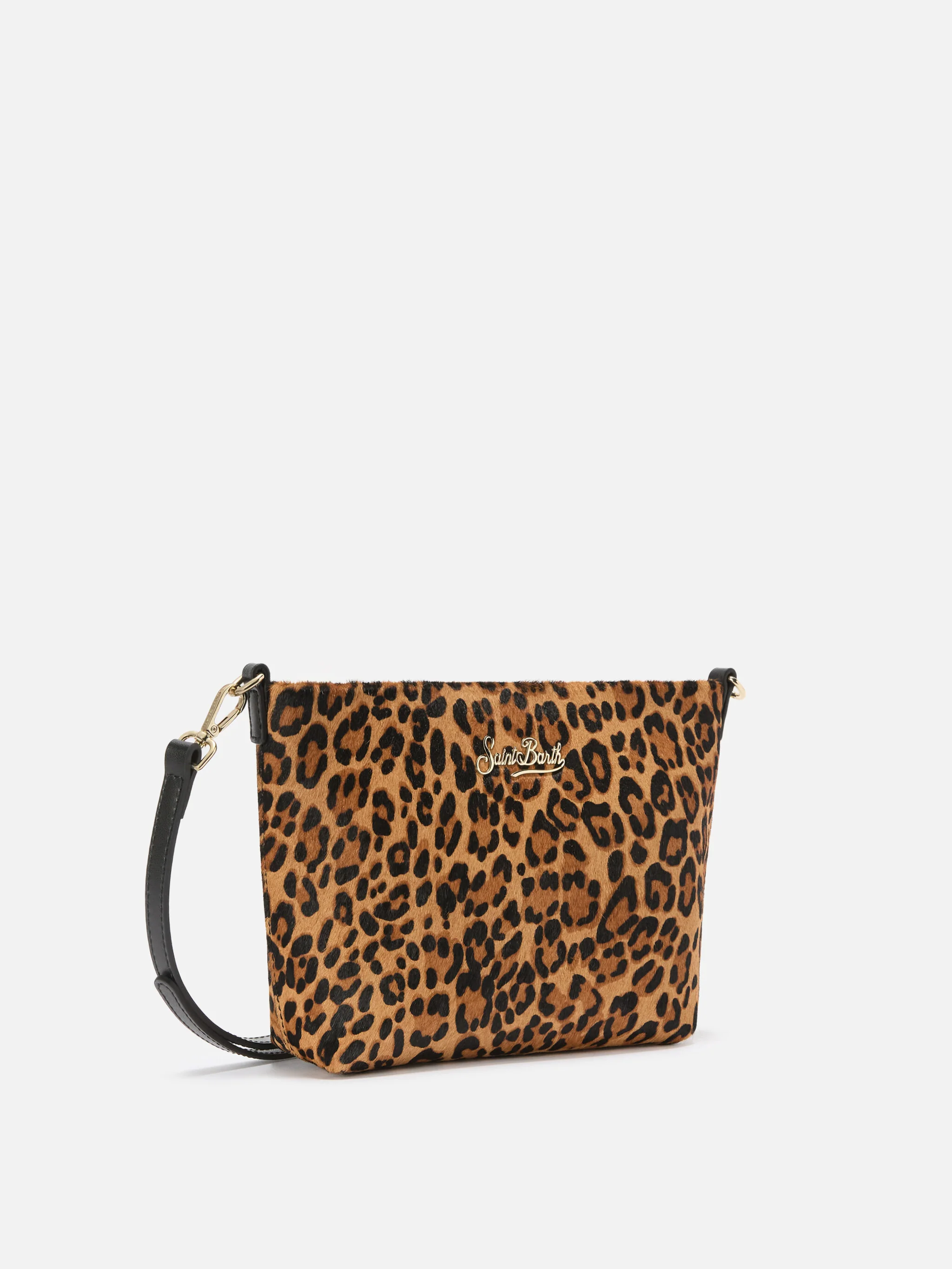 Borsa a spalla Aline Bag in pelle spazzolata e cavallino leopardato - Image 3