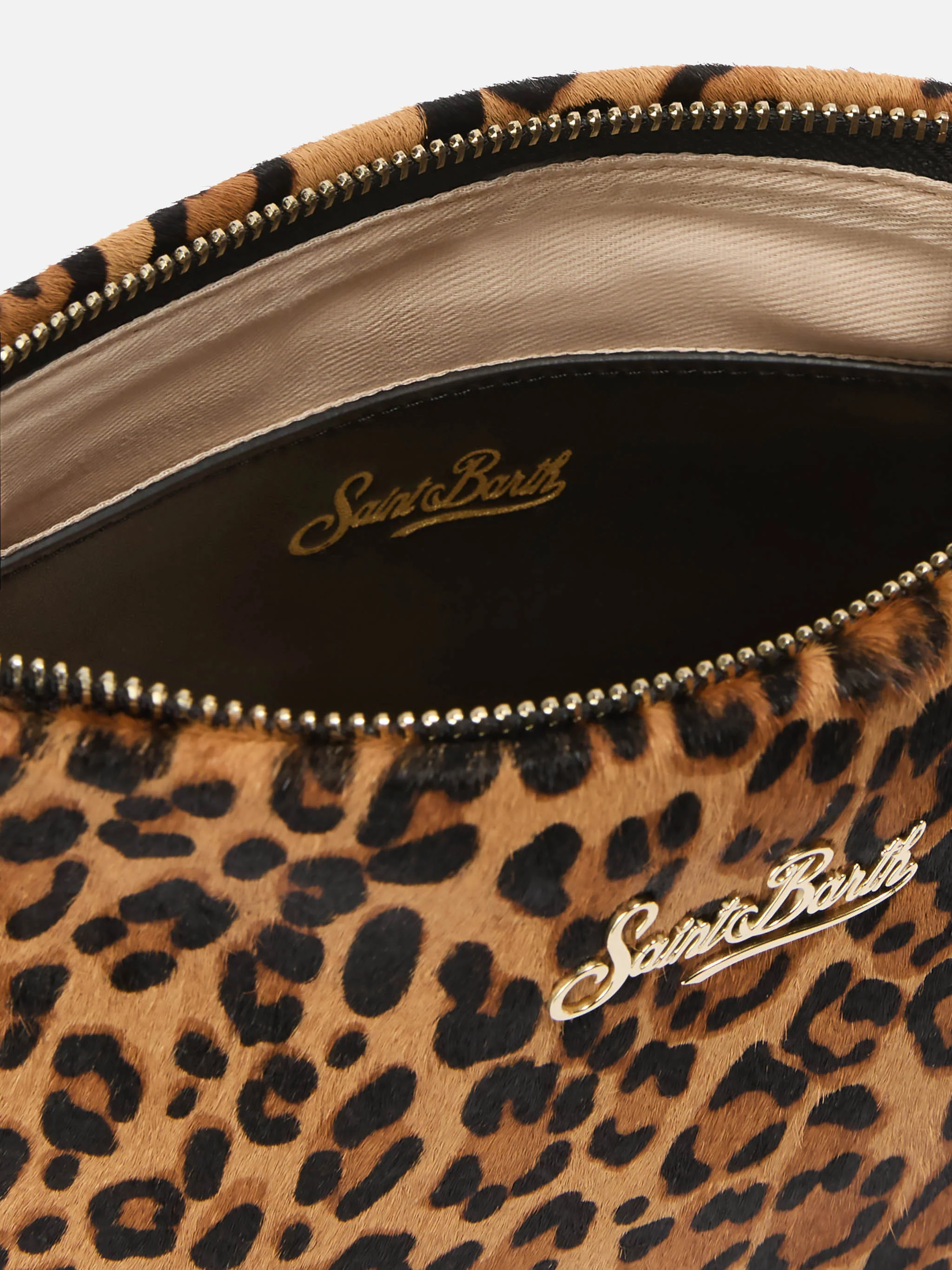Borsa a spalla Aline Bag in pelle spazzolata e cavallino leopardato - Image 5
