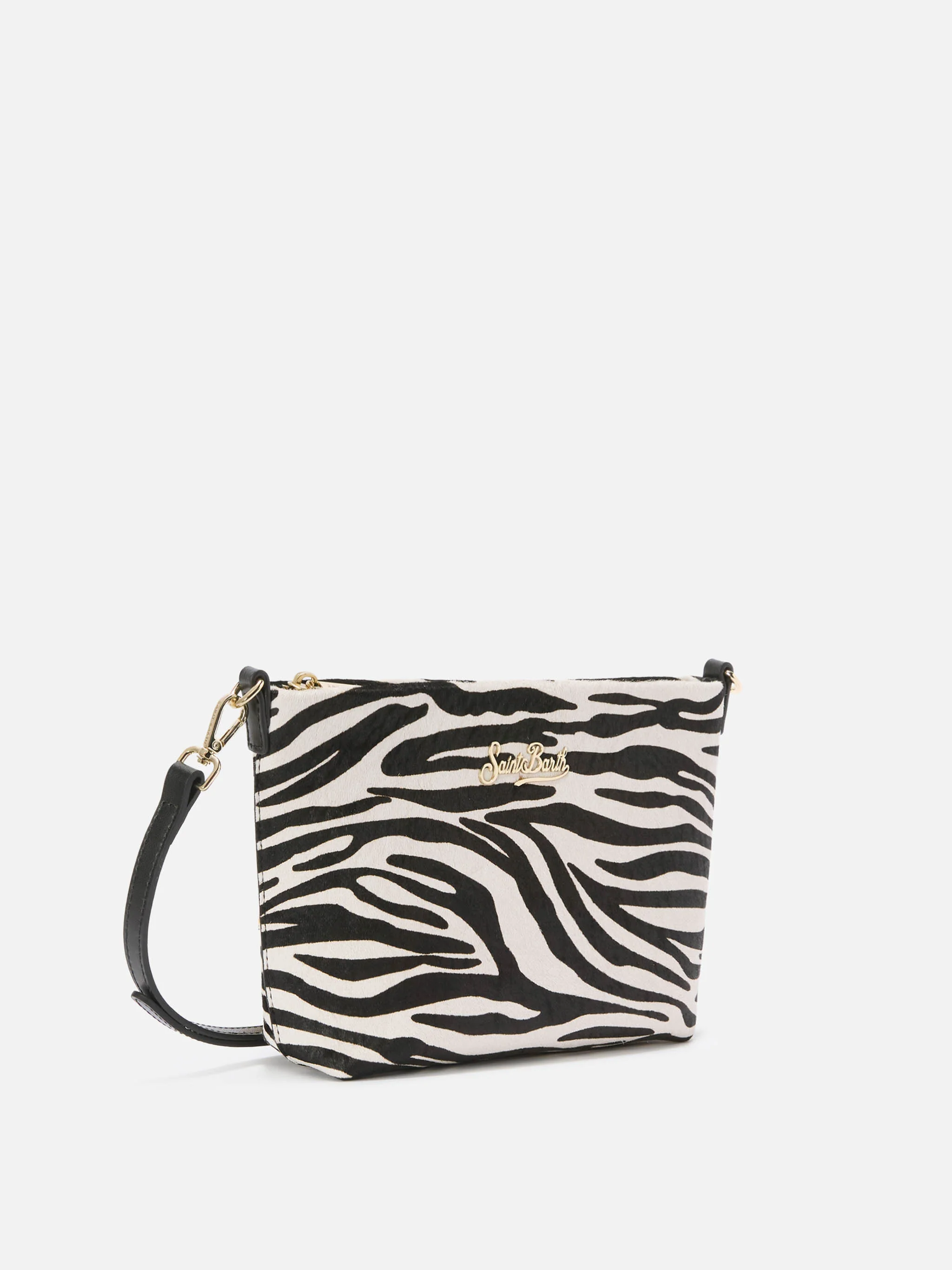 Borsa a spalla Aline Bag in pelle spazzolata e cavallino zebrato - Image 3