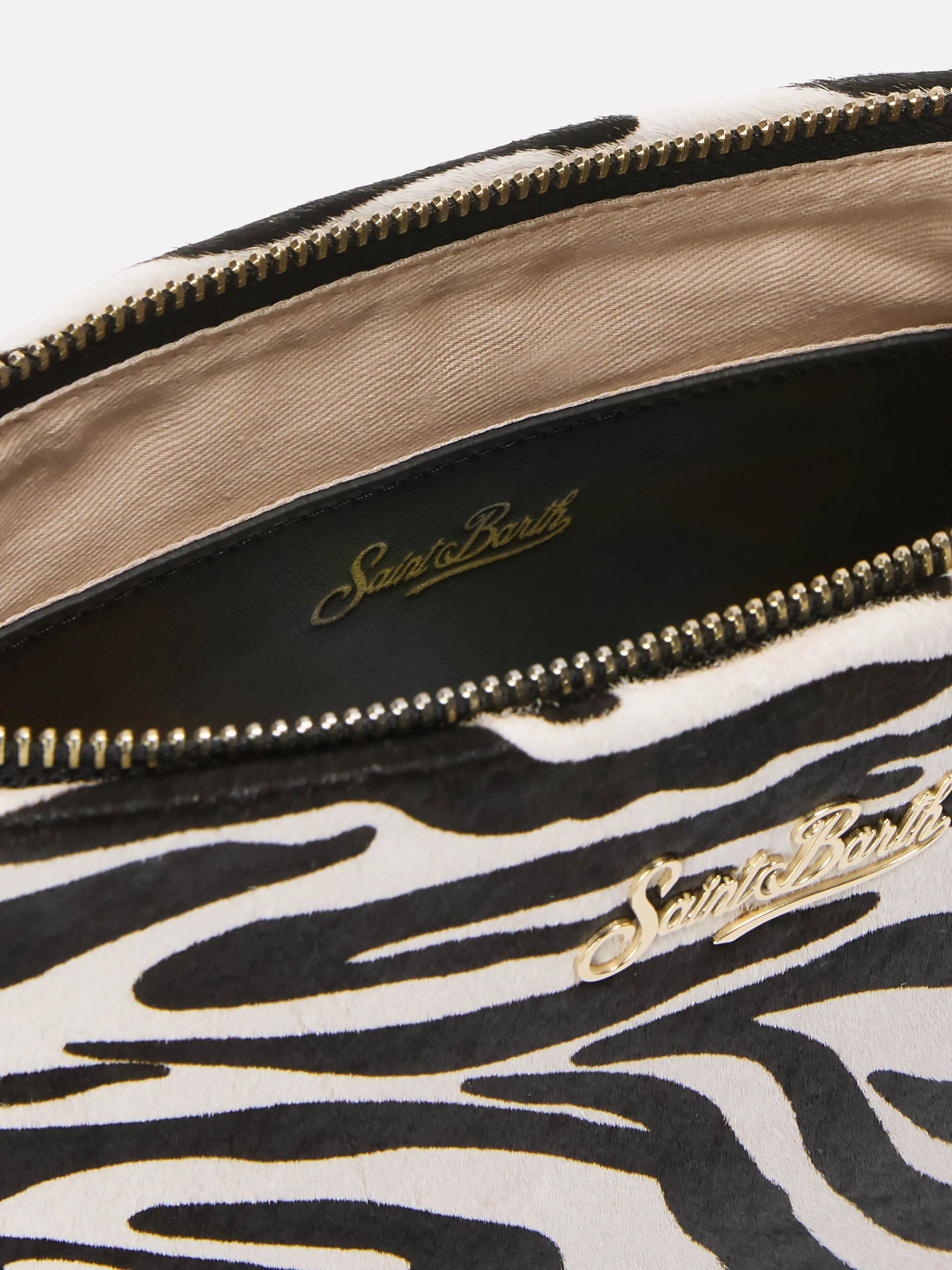 Borsa a spalla Aline Bag in pelle spazzolata e cavallino zebrato - Image 5