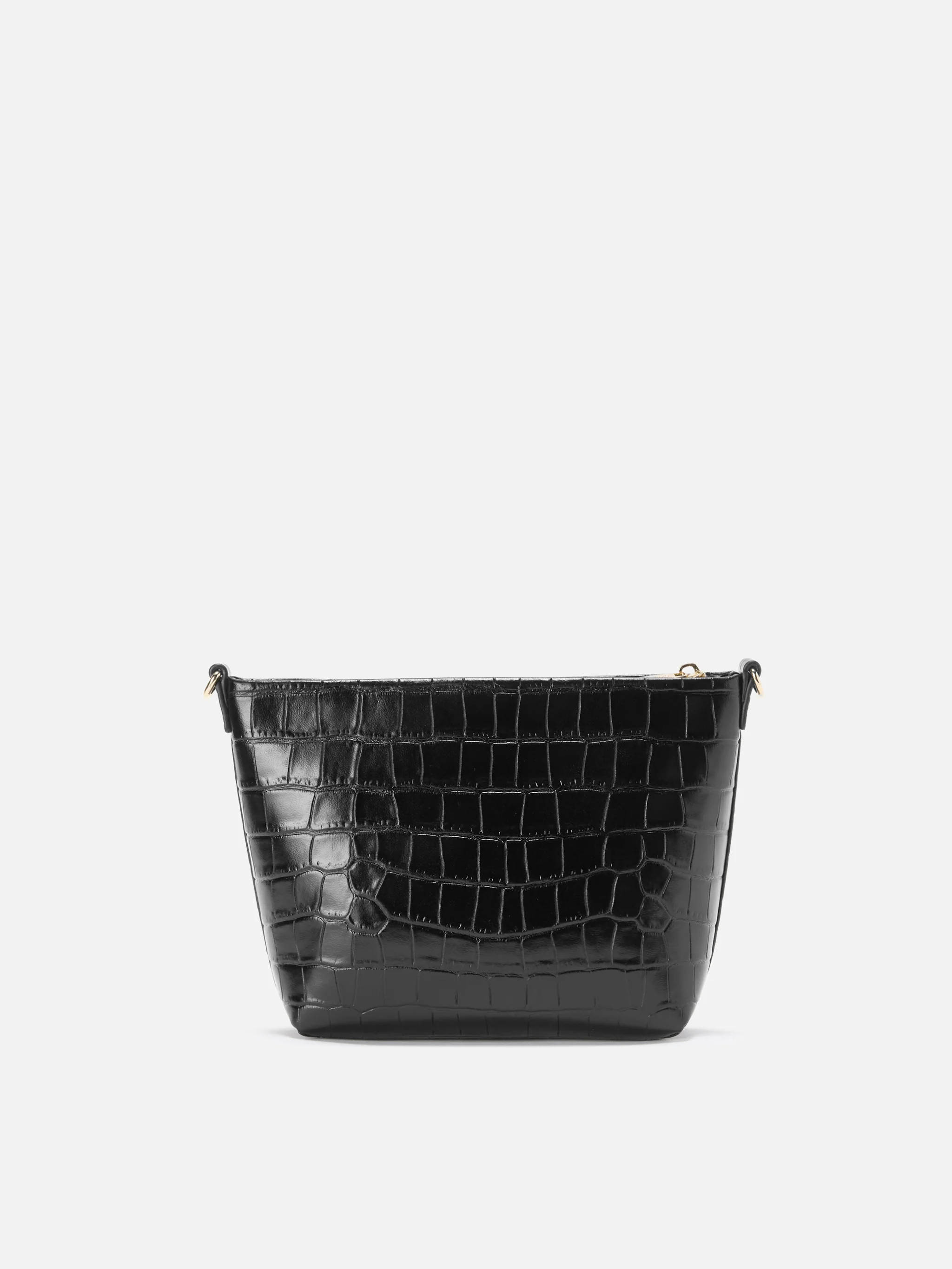 Borsa a spalla Aline Bag in pelle stampa cocco nera - Image 4