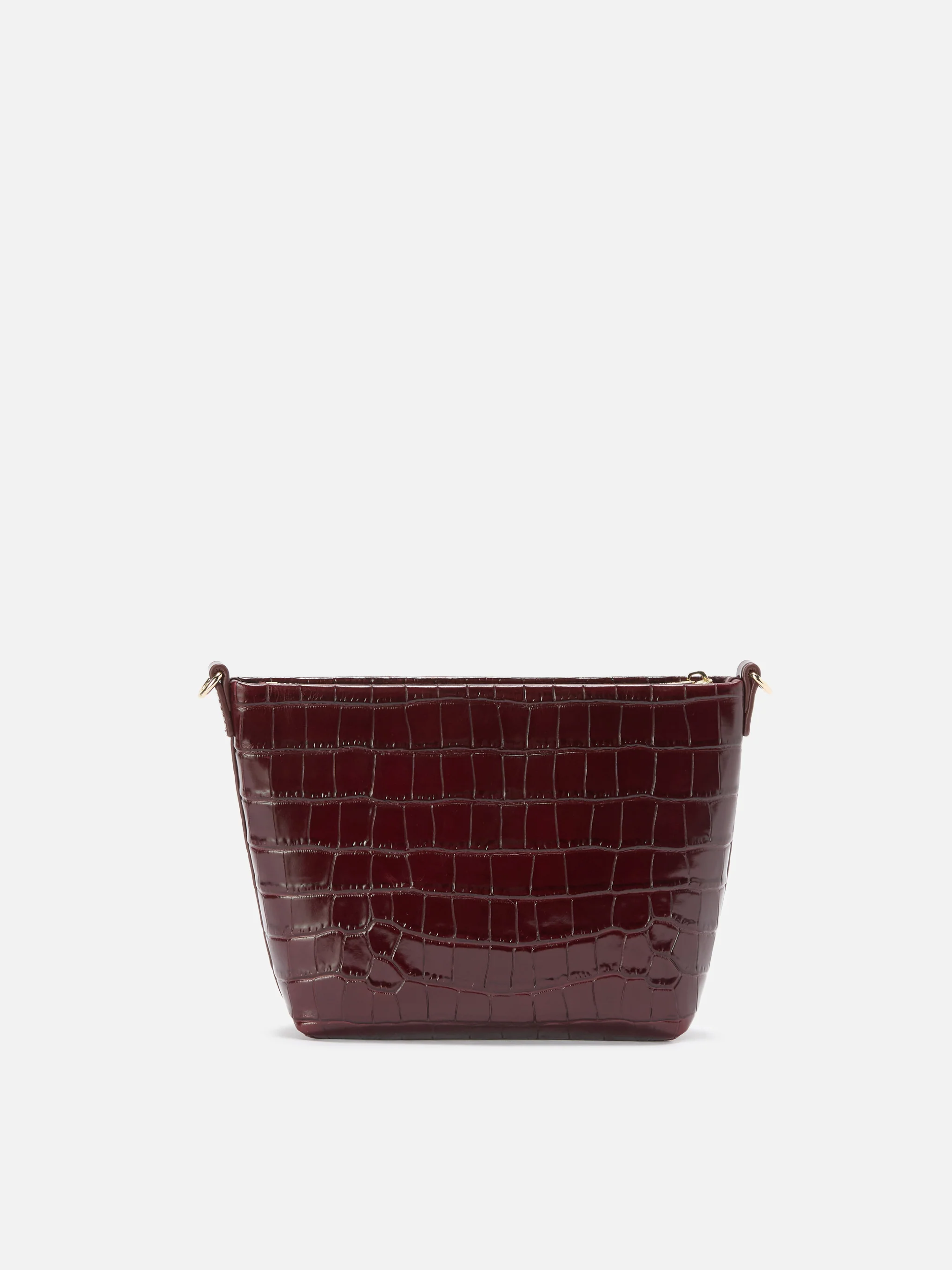 Borsa a spalla Aline Bag in pelle stampa cocco bordeaux - Image 4