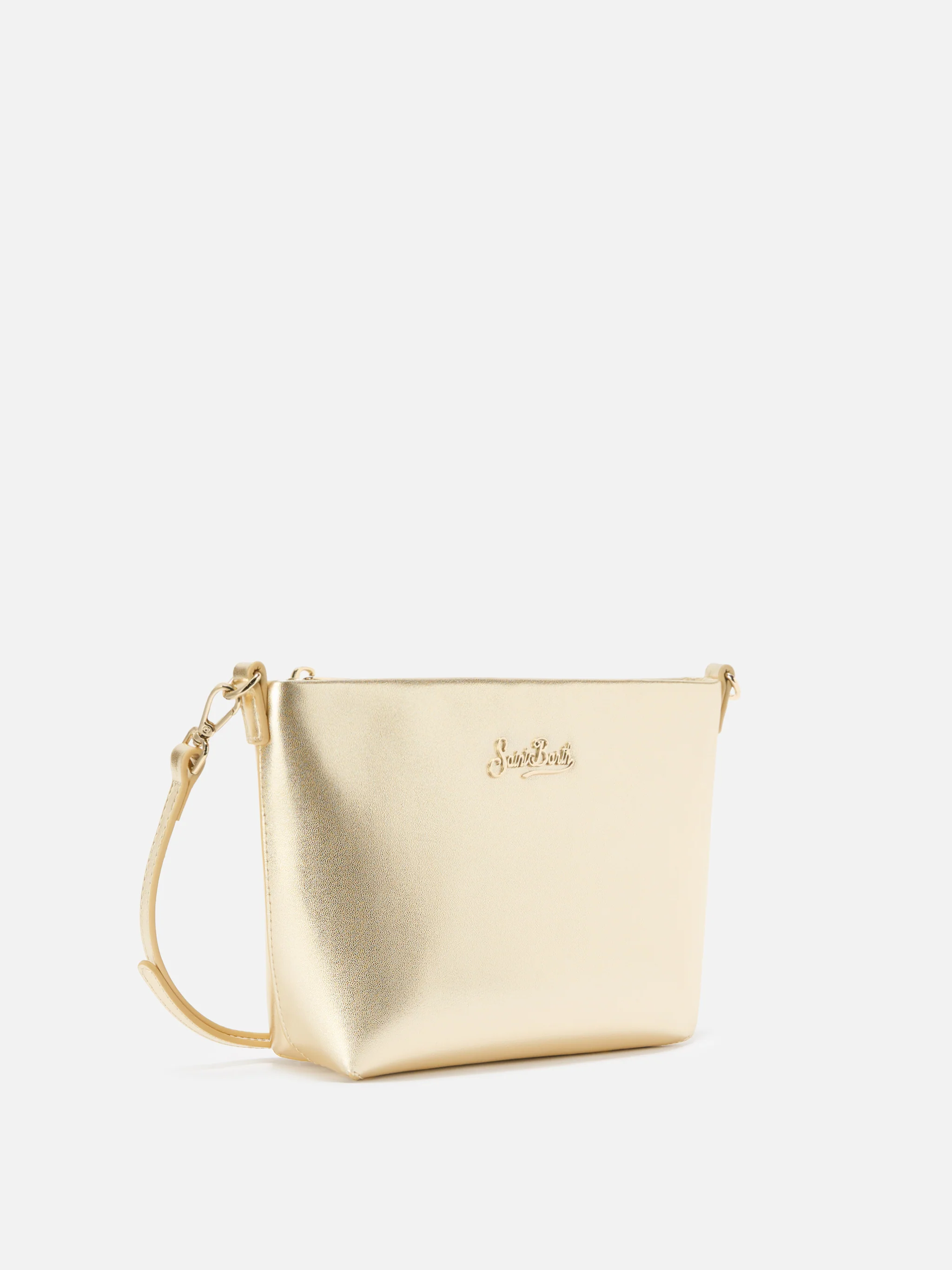 Borsa a spalla Aline Bag in pelle laminata oro - Image 3
