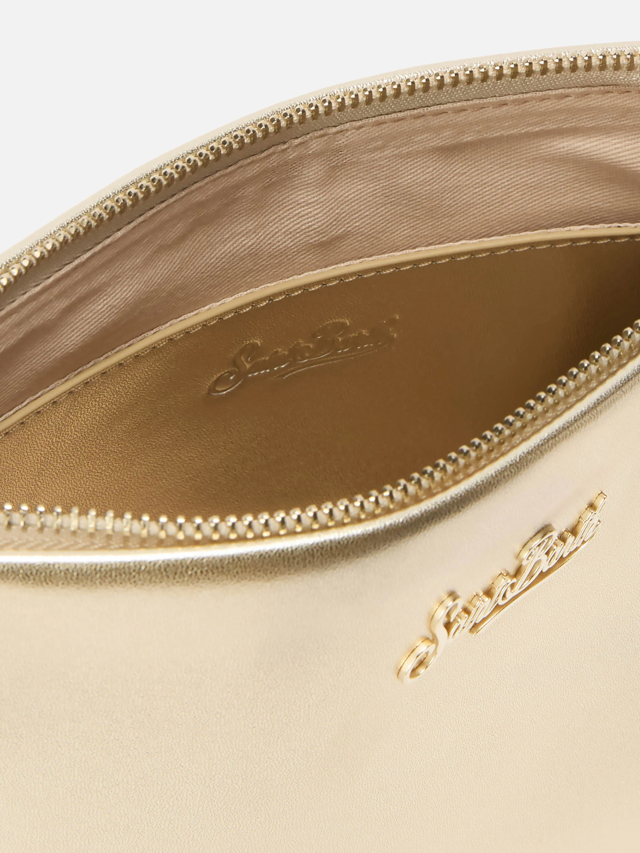 Borsa a spalla Aline Bag in pelle laminata oro - Image 5