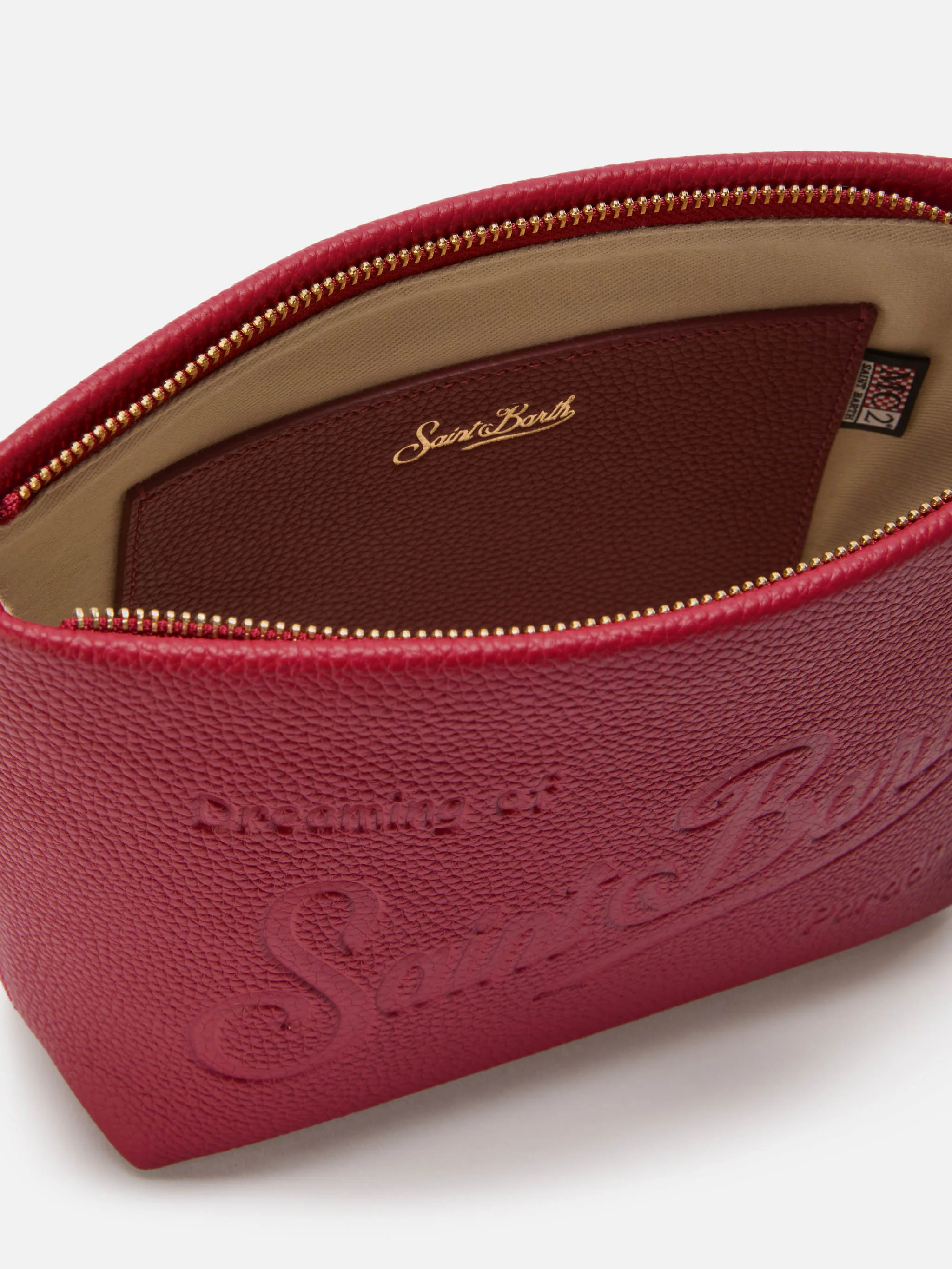 Borsa a spalla Aline Bag in pelle martellata bordeaux - Image 5