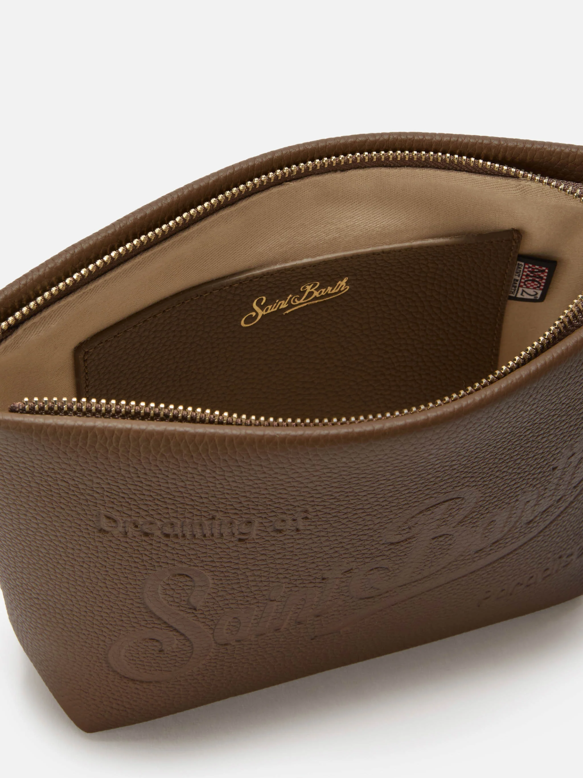 Borsa a spalla Aline Bag in pelle martellata marrone - Image 5
