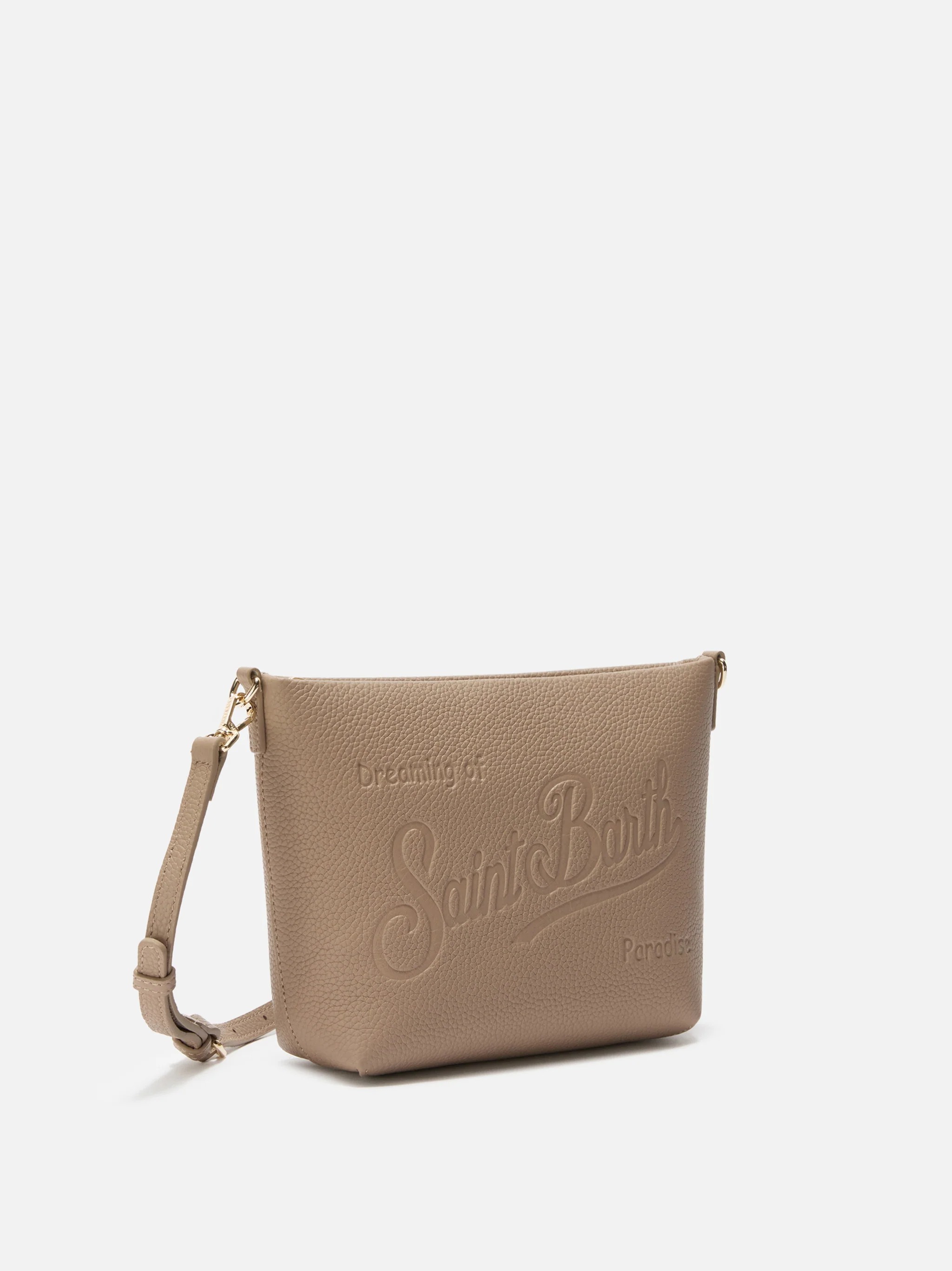 Borsa a spalla Aline Bag in pelle martellata nocciola - Image 3