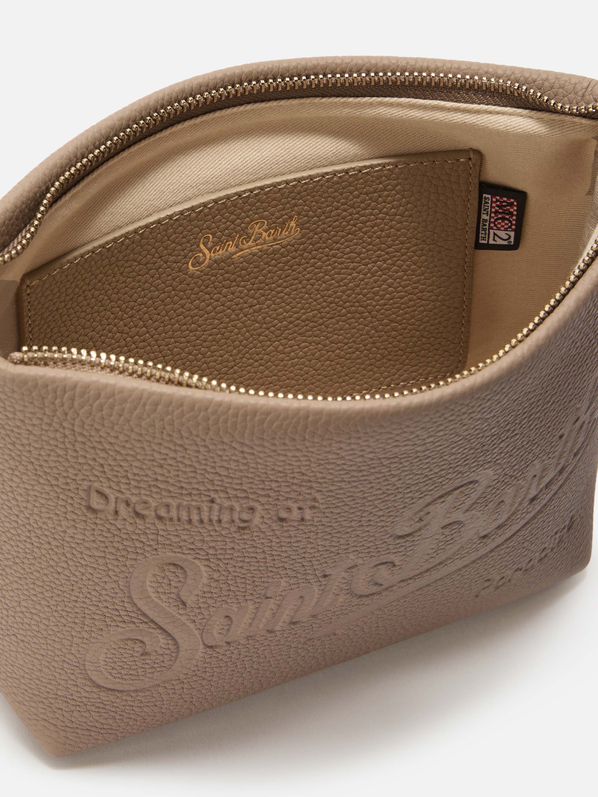 Borsa a spalla Aline Bag in pelle martellata nocciola - Image 4
