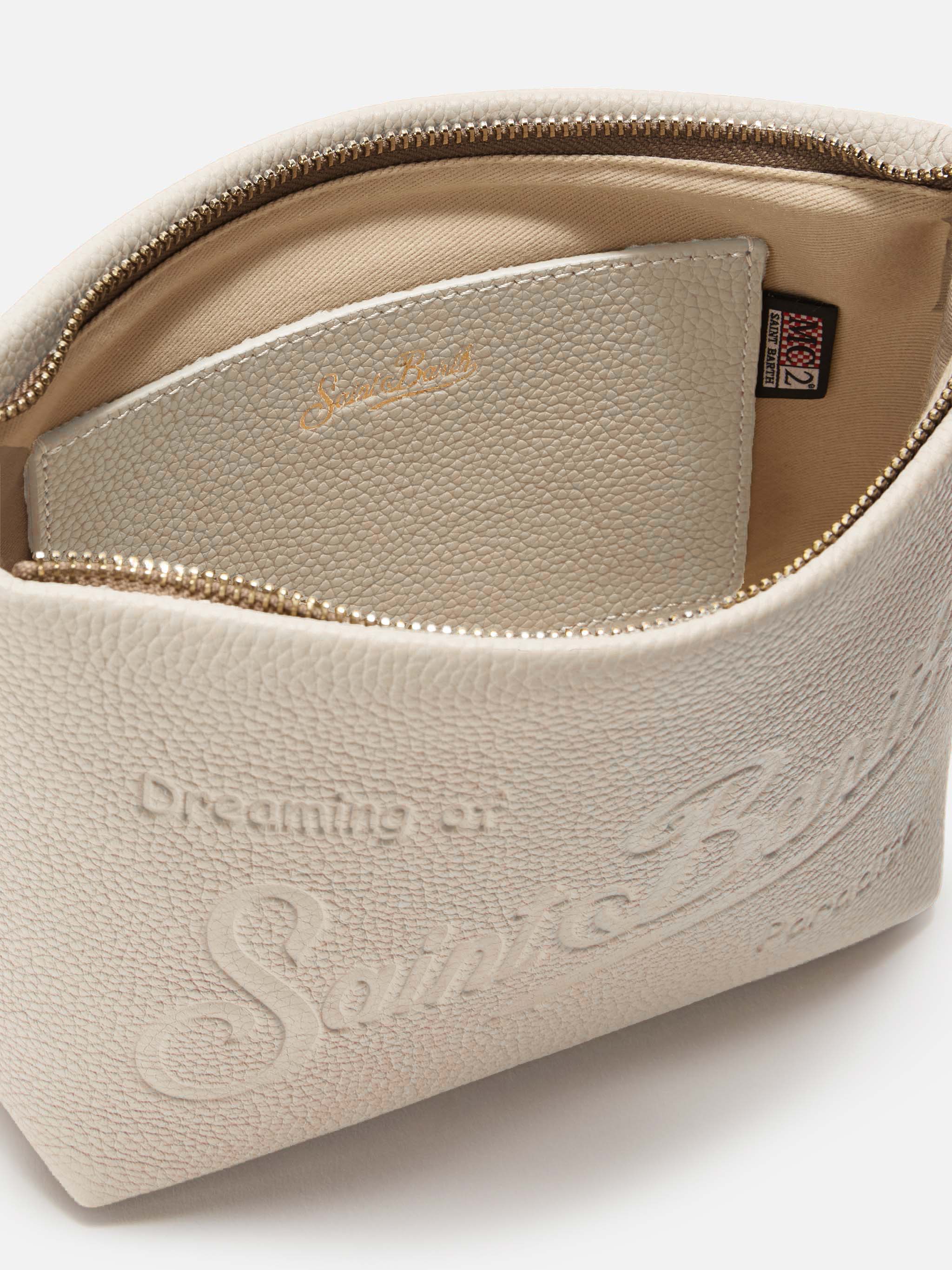 Borsa a spalla Aline Bag in pelle martellata bianca - Image 4