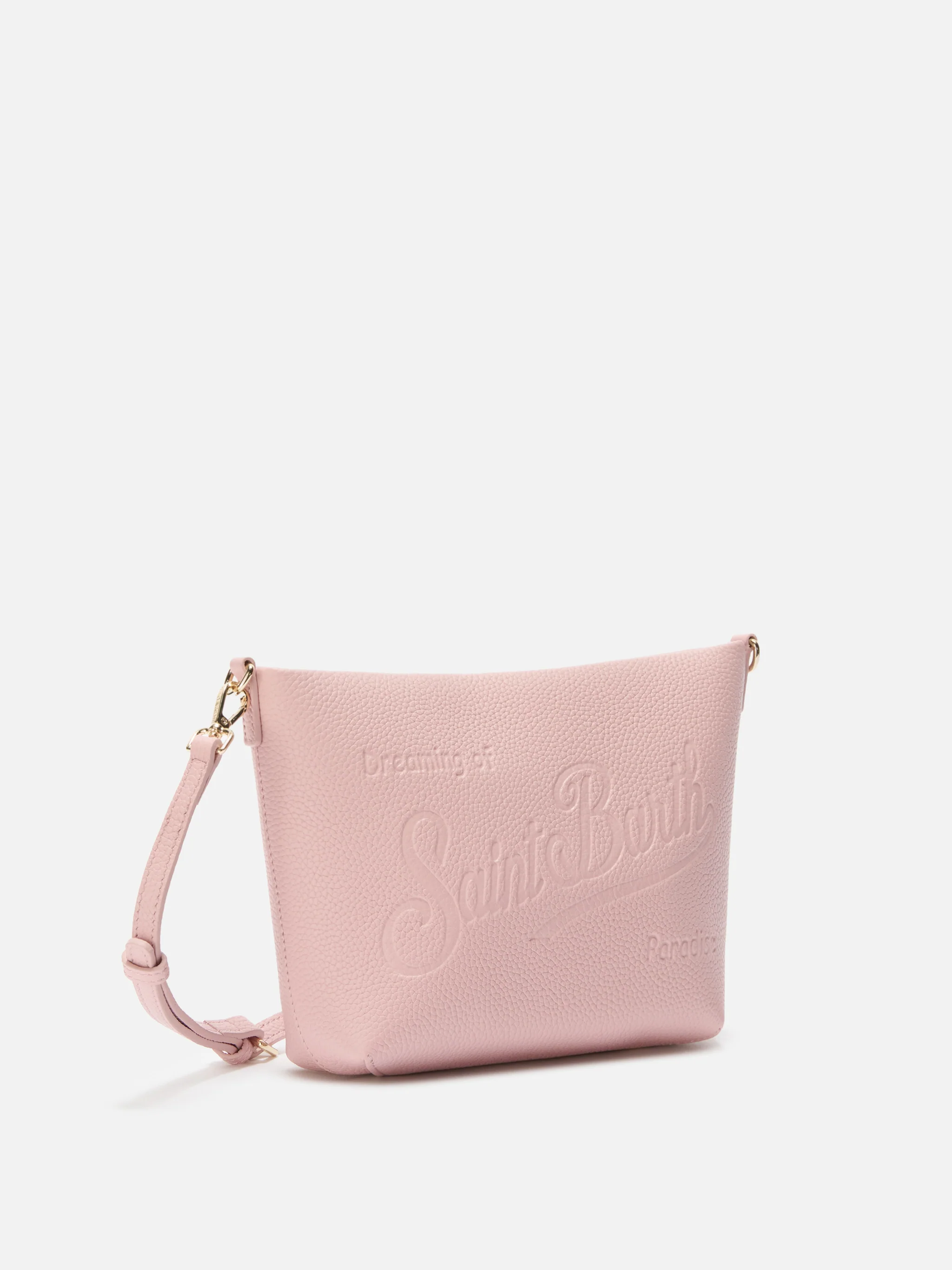 Borsa a spalla Aline Bag in pelle martellata rosa - Image 3
