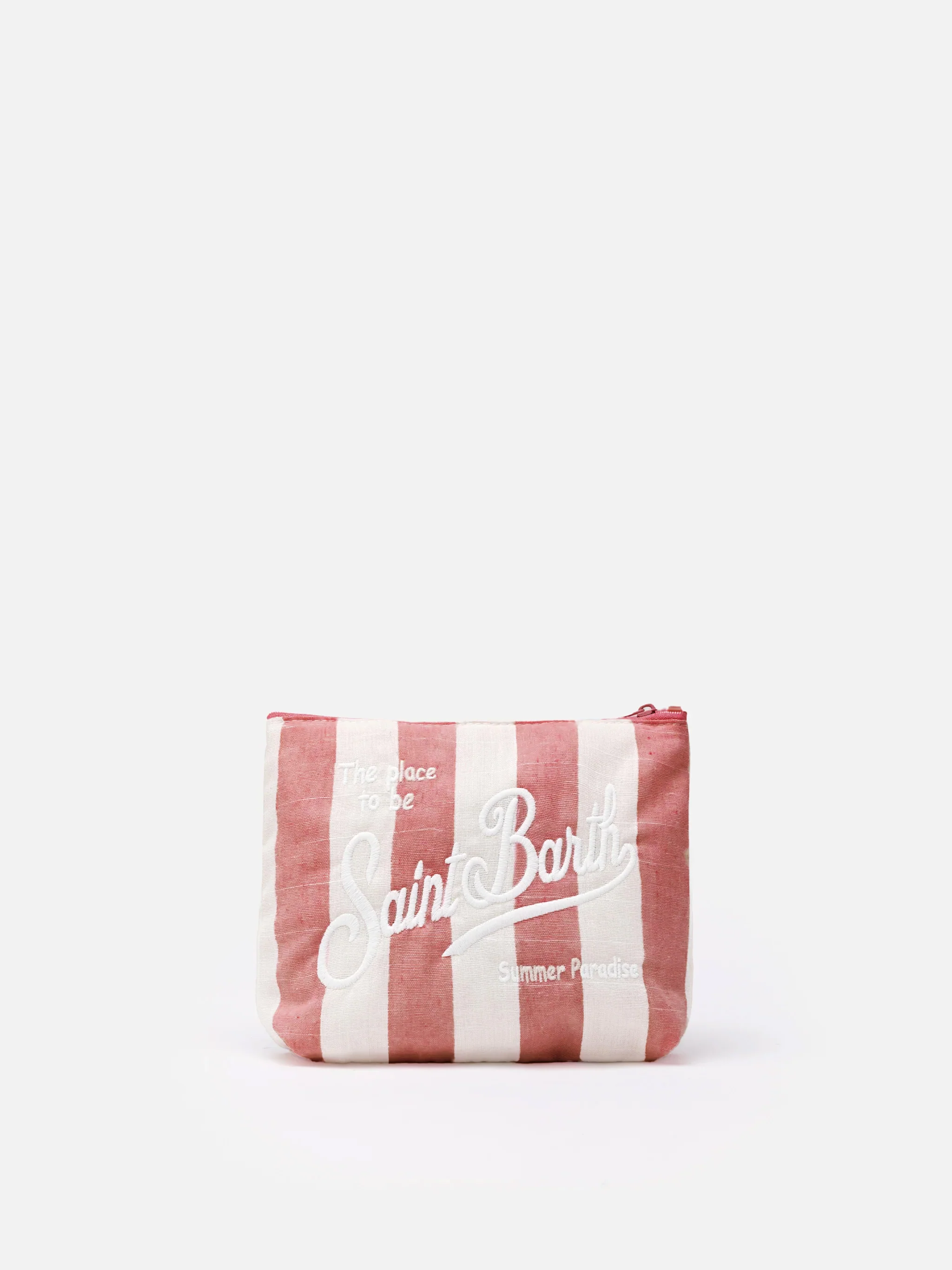Pochette Aline soft in cotone lino con stampa a righe - Image 2