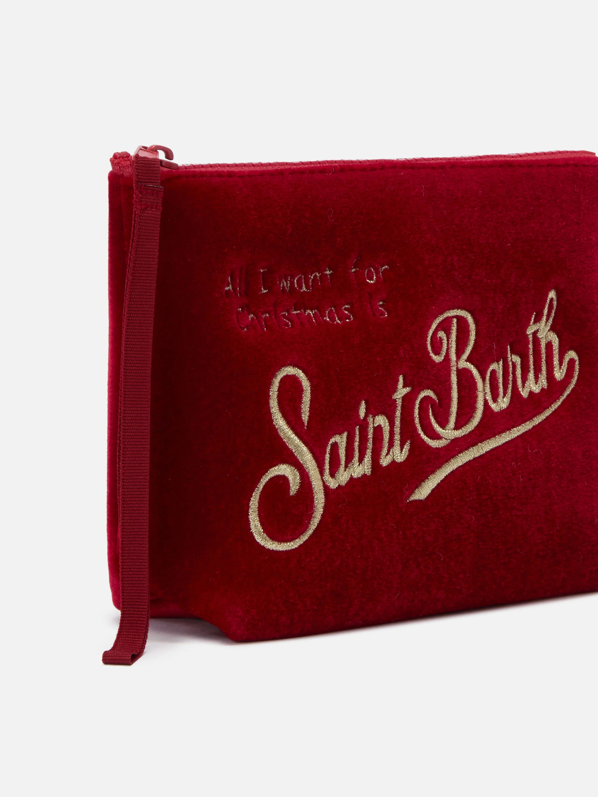 Pochette Aline Velvet in velluto rosso - Image 2