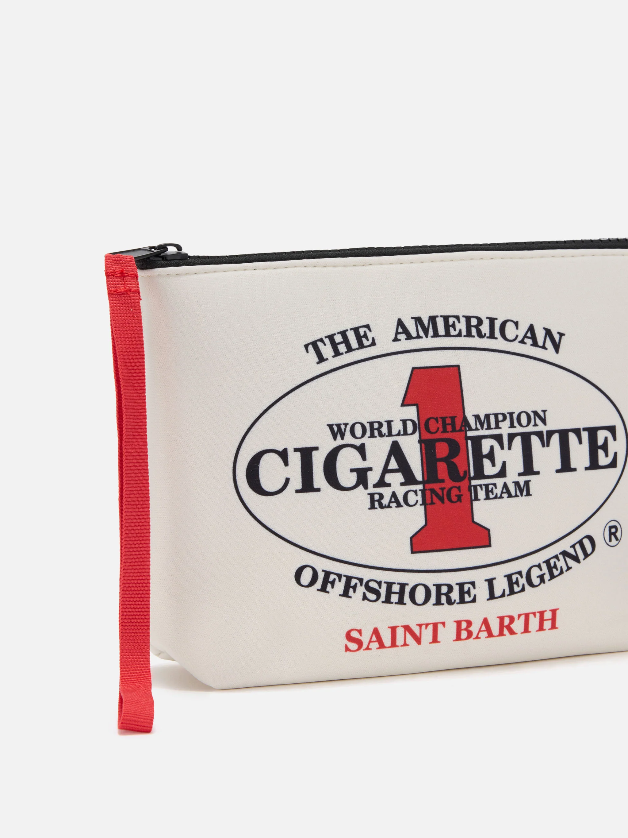 Pochette Aline in scuba bianca con ricamo Cigarette Racing Team | Special Edition - Image 2