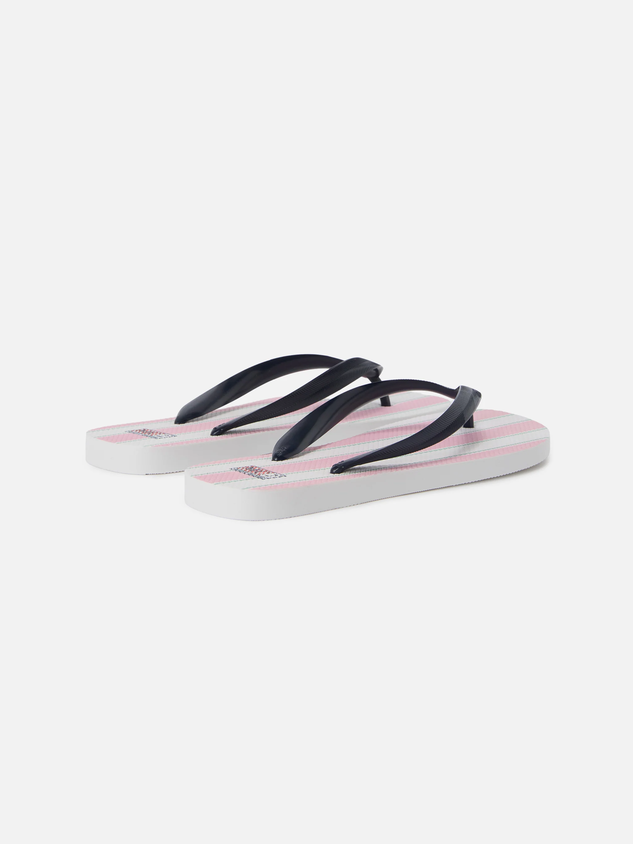 Infradito Alma slip-on in gomma con stampa a righe rosa e bianche - Image 3
