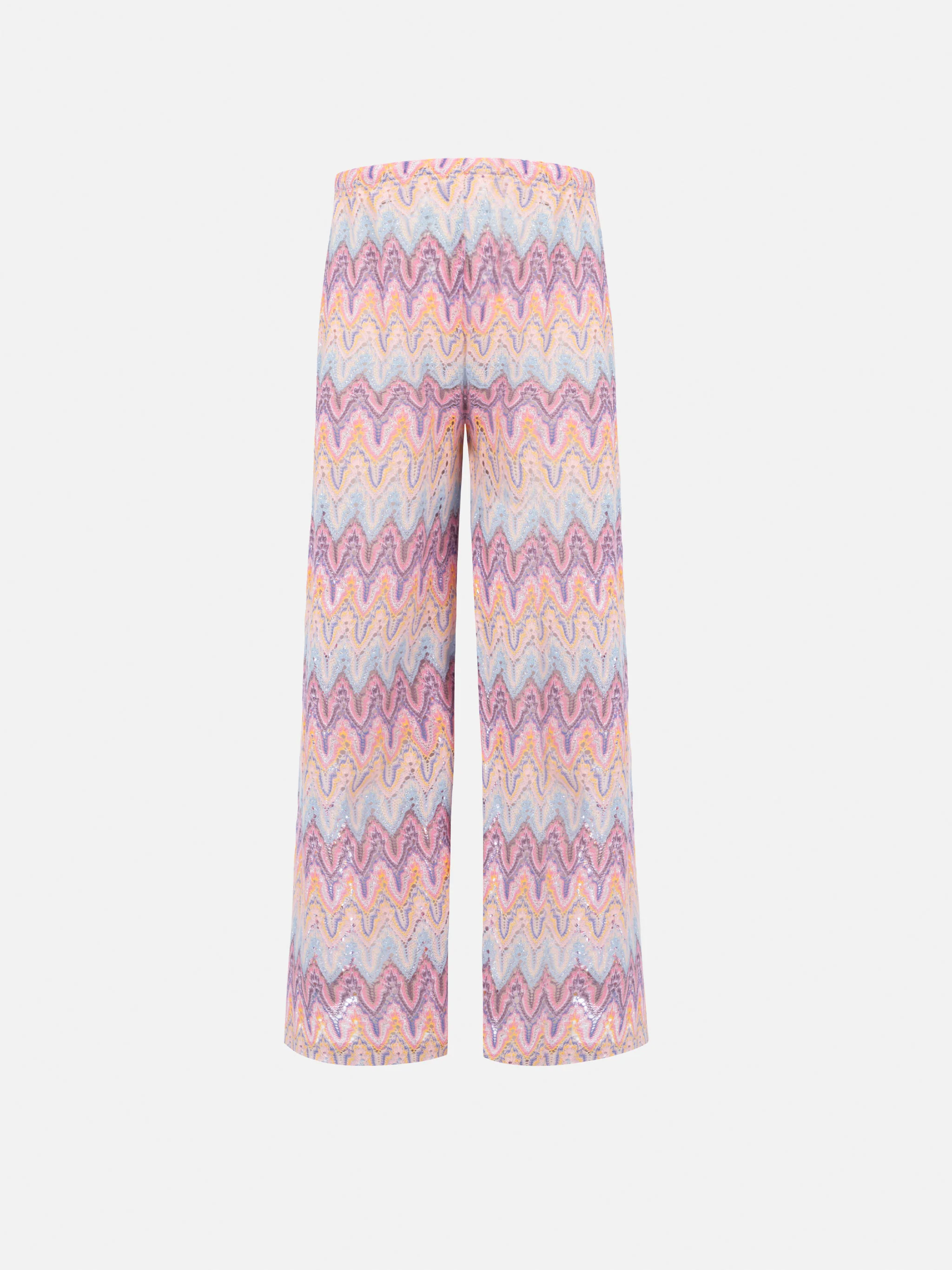 Pantaloni in maglia raschel rosa Amalia Jr - Image 2