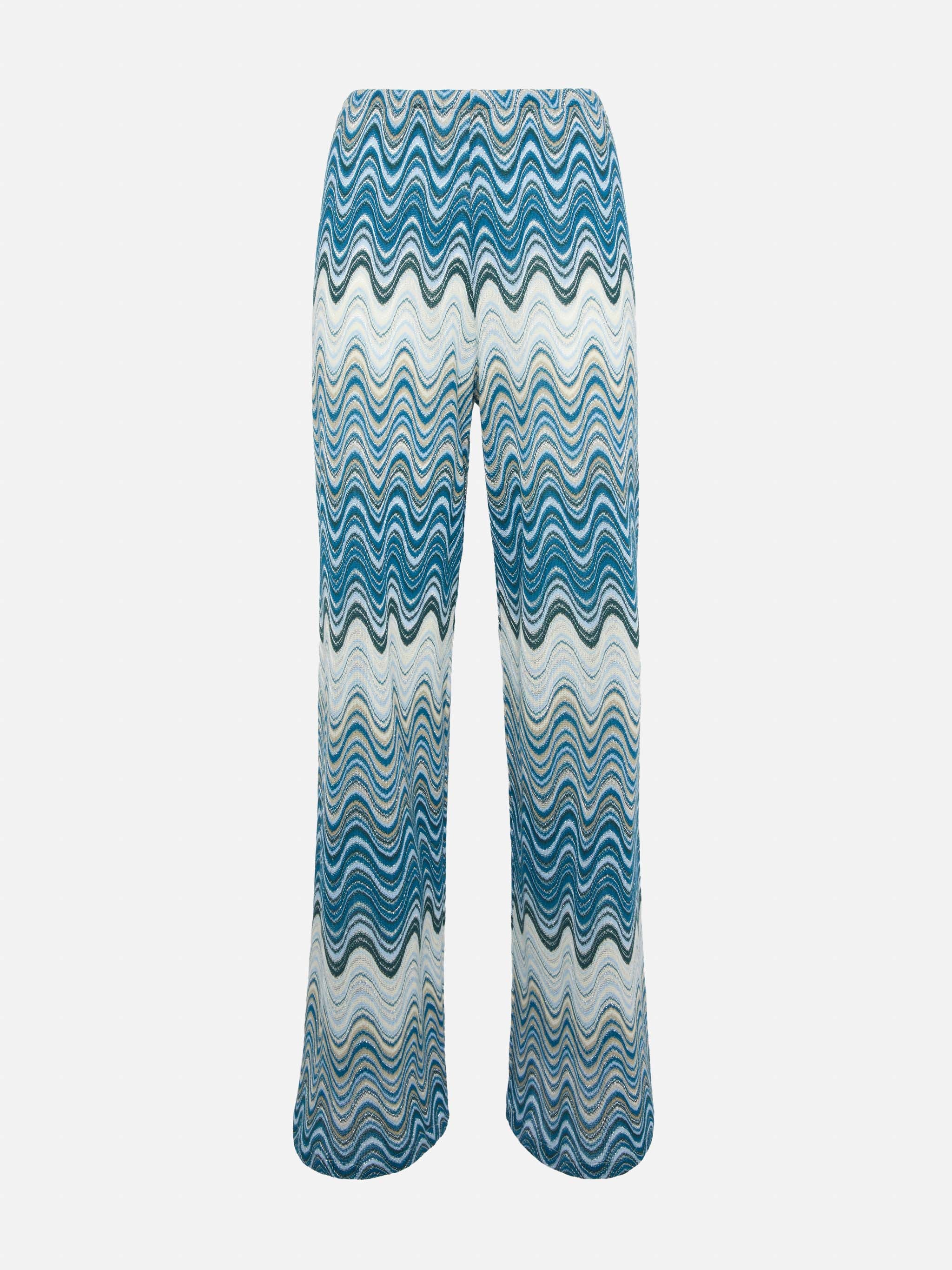 Pantaloni a gamba larga Amalia in maglia raschel - Image 5