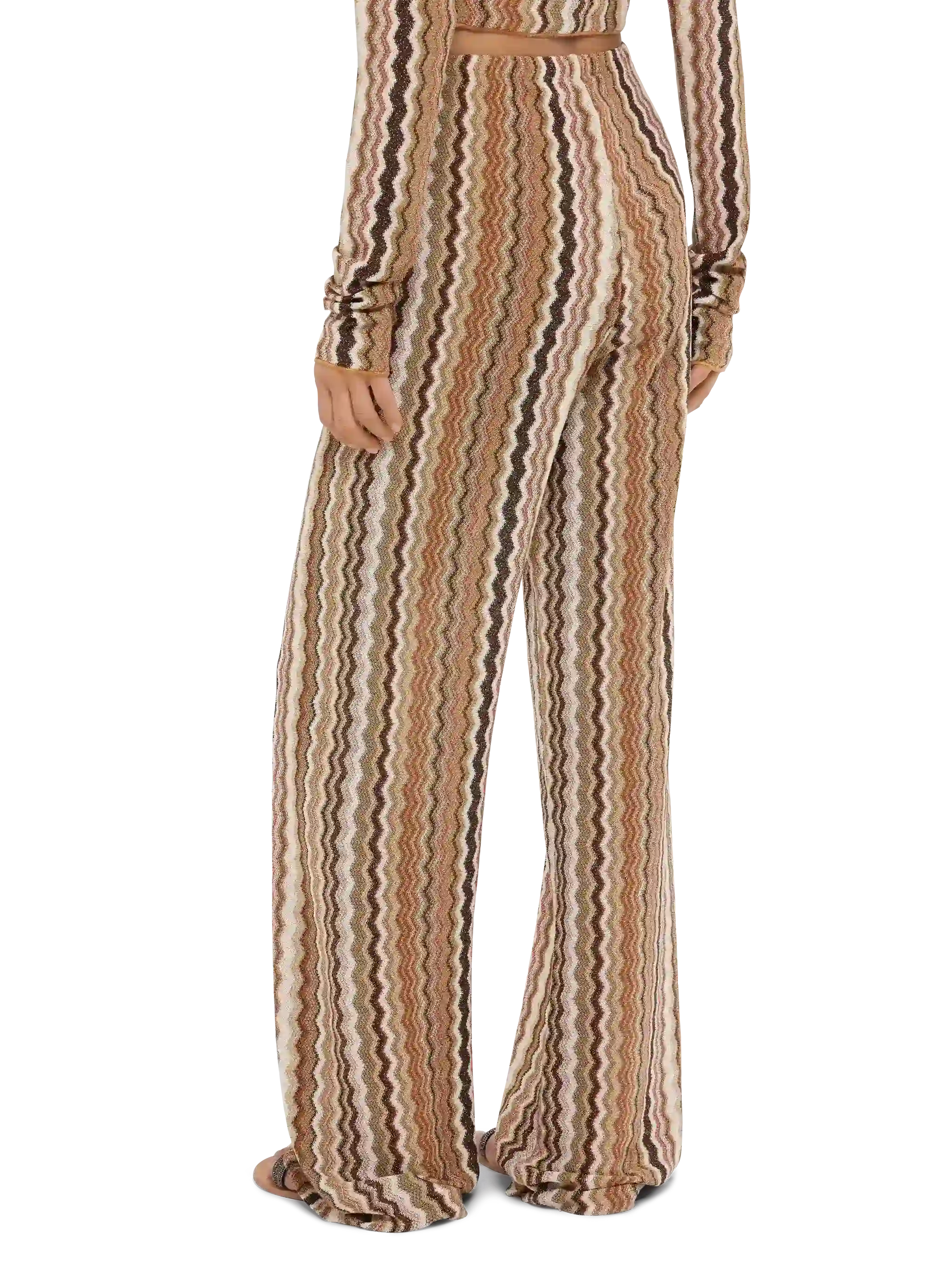 Pantaloni a gamba larga Amalia in maglia raschel - Image 3