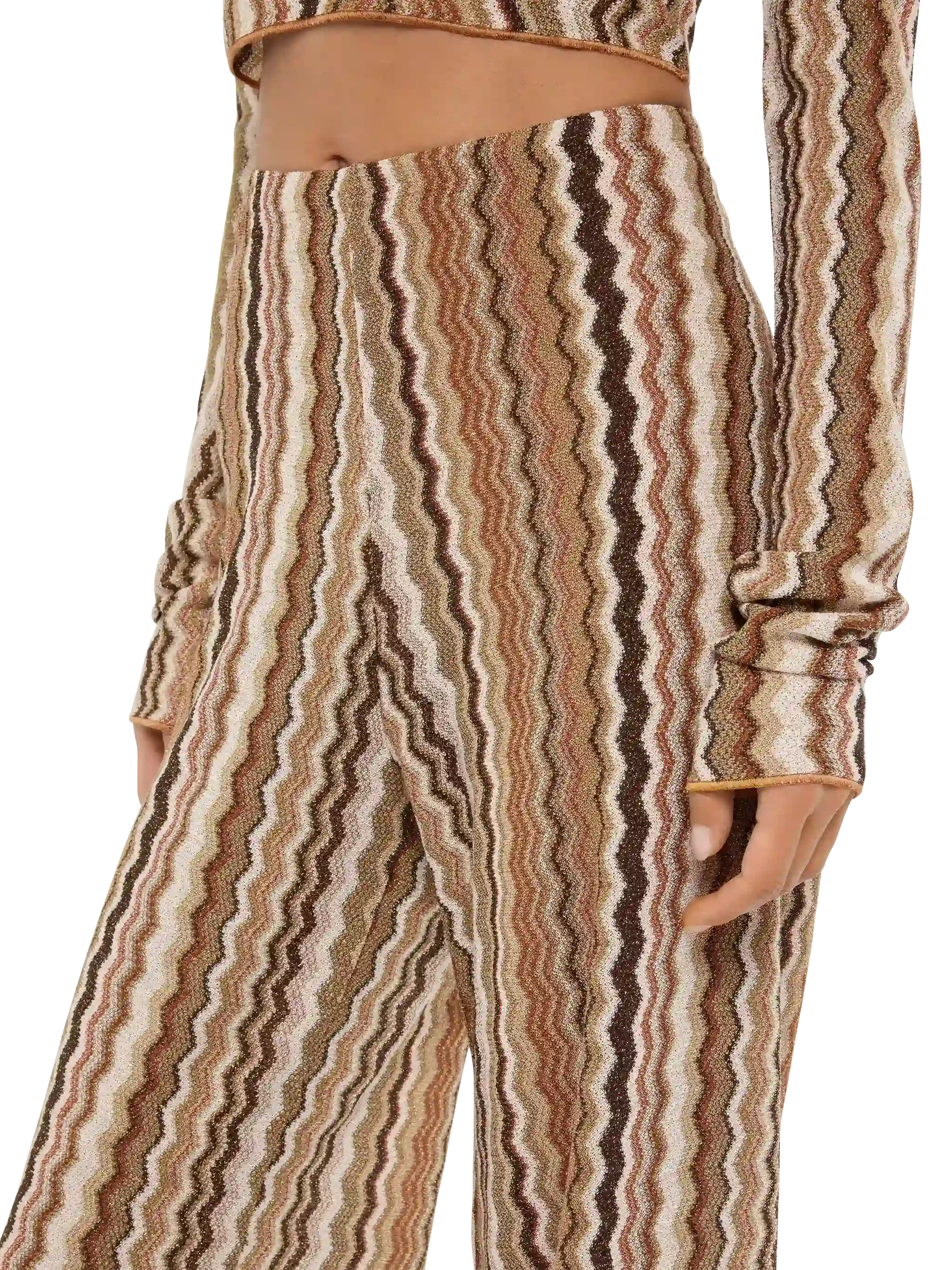 Pantaloni a gamba larga Amalia in maglia raschel - Image 4